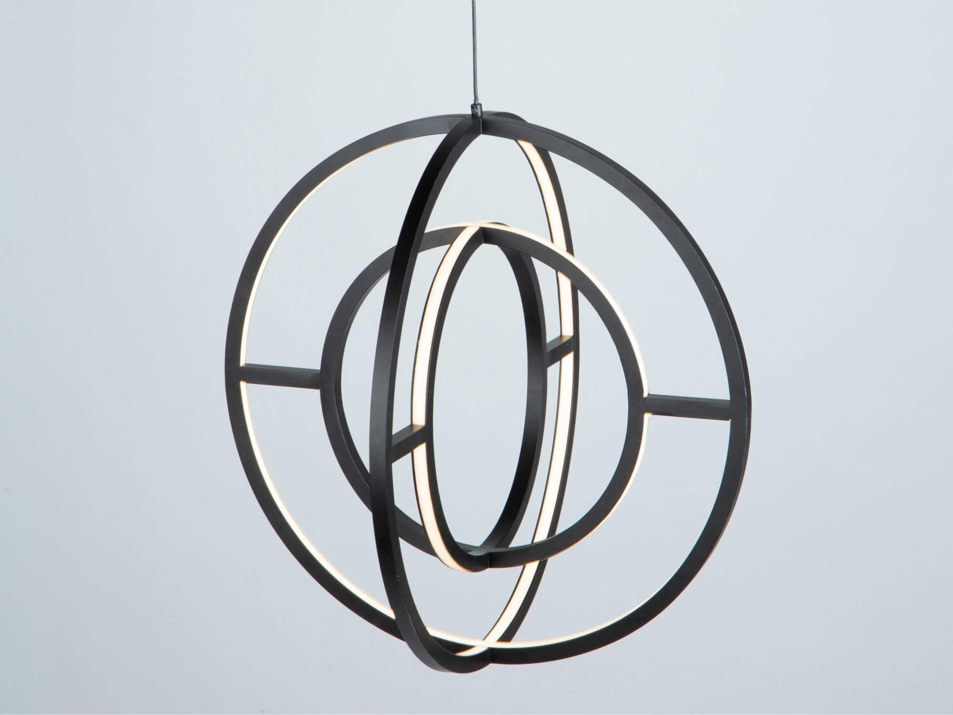 Artcraft Celestial 4-Light Matte Black LED Geometric Round Pendant
