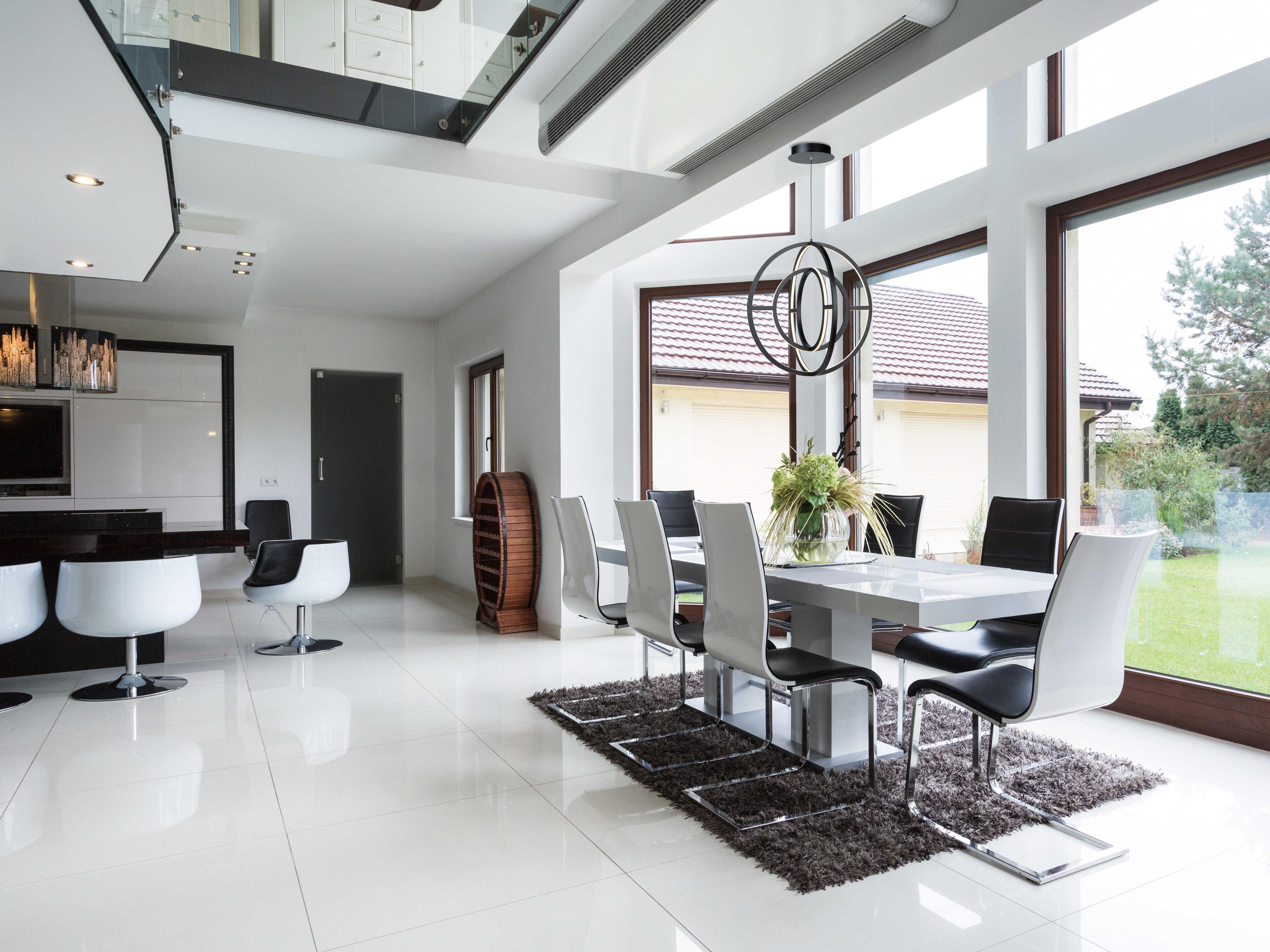 Artcraft Celestial 4-Light Matte Black LED Geometric Round Pendant