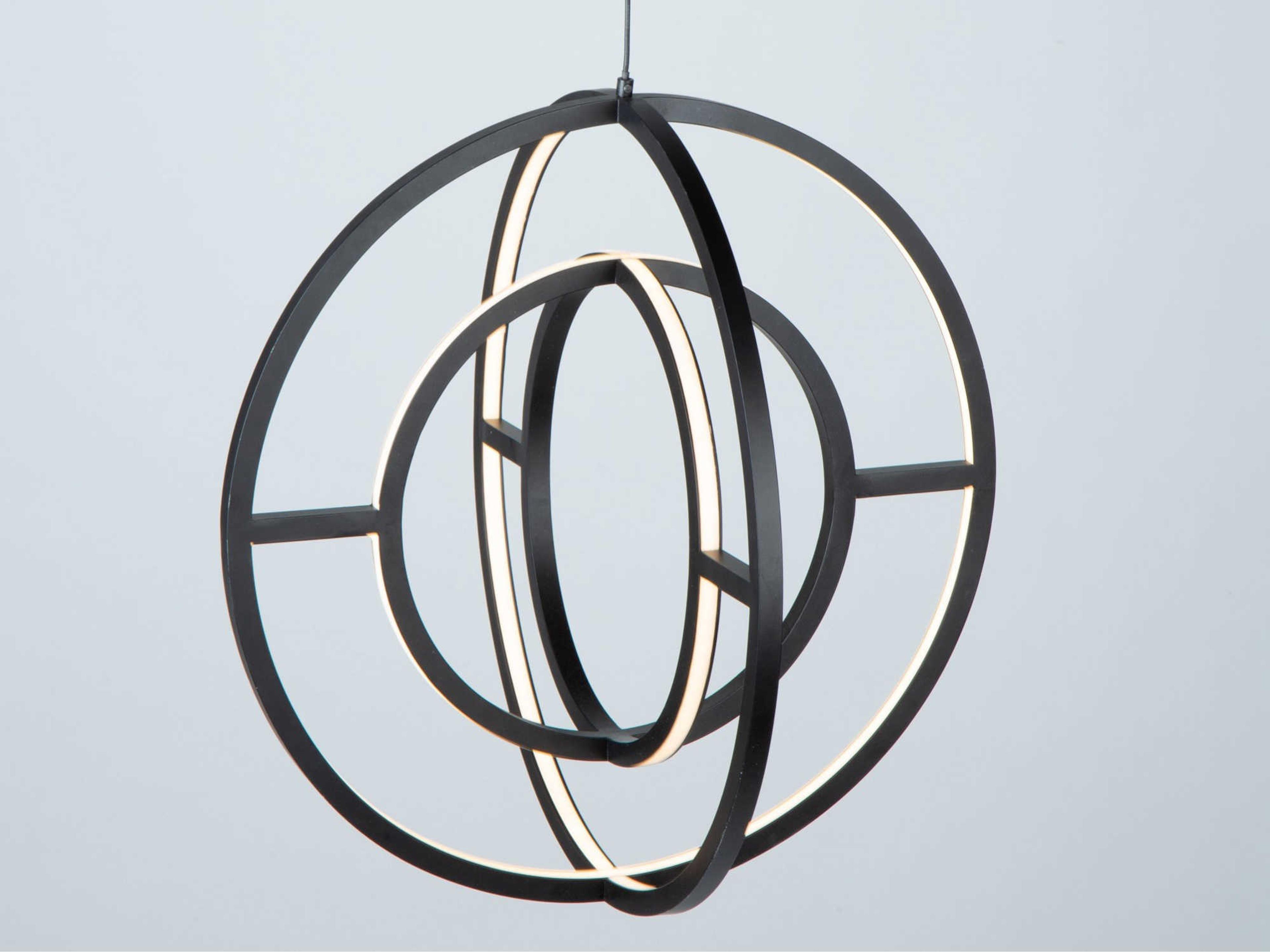Artcraft Celestial 4-Light Matte Black LED Geometric Round Pendant