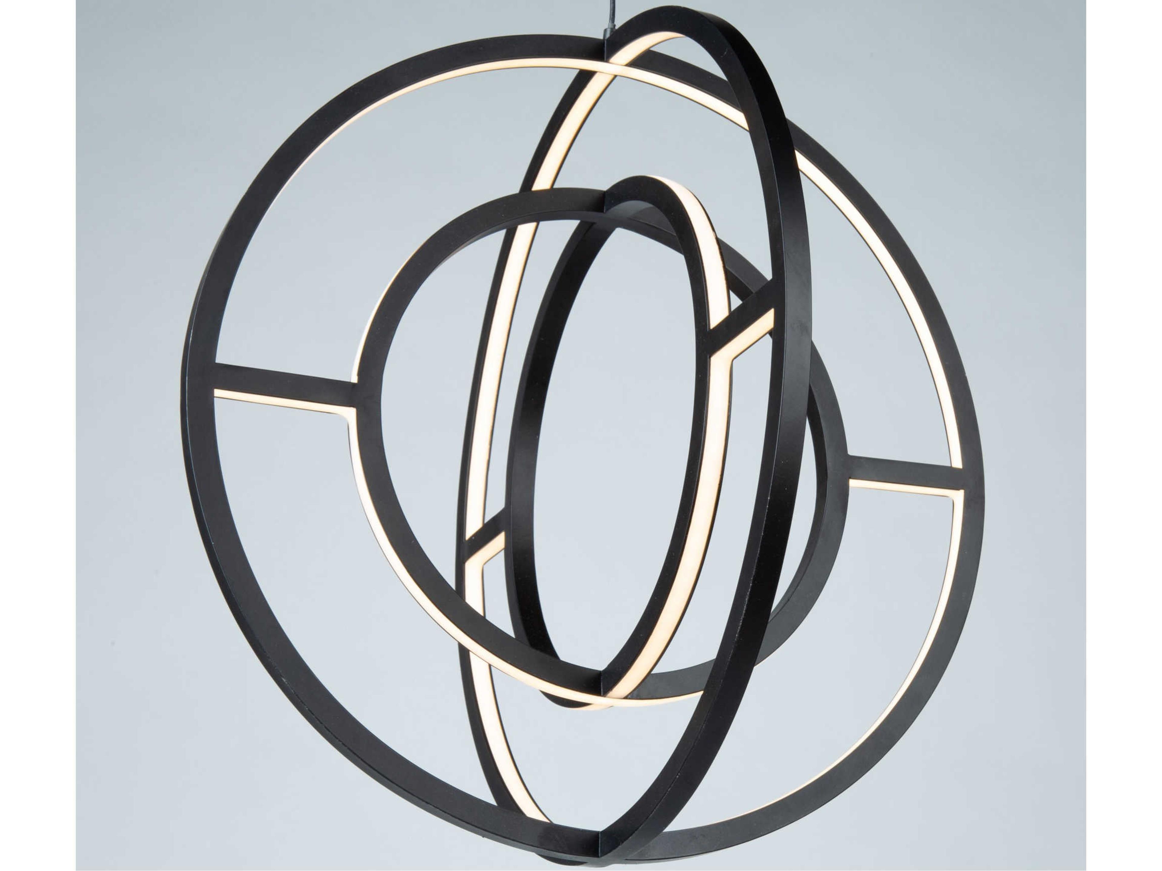 Artcraft Celestial 4-Light Matte Black LED Geometric Round Pendant