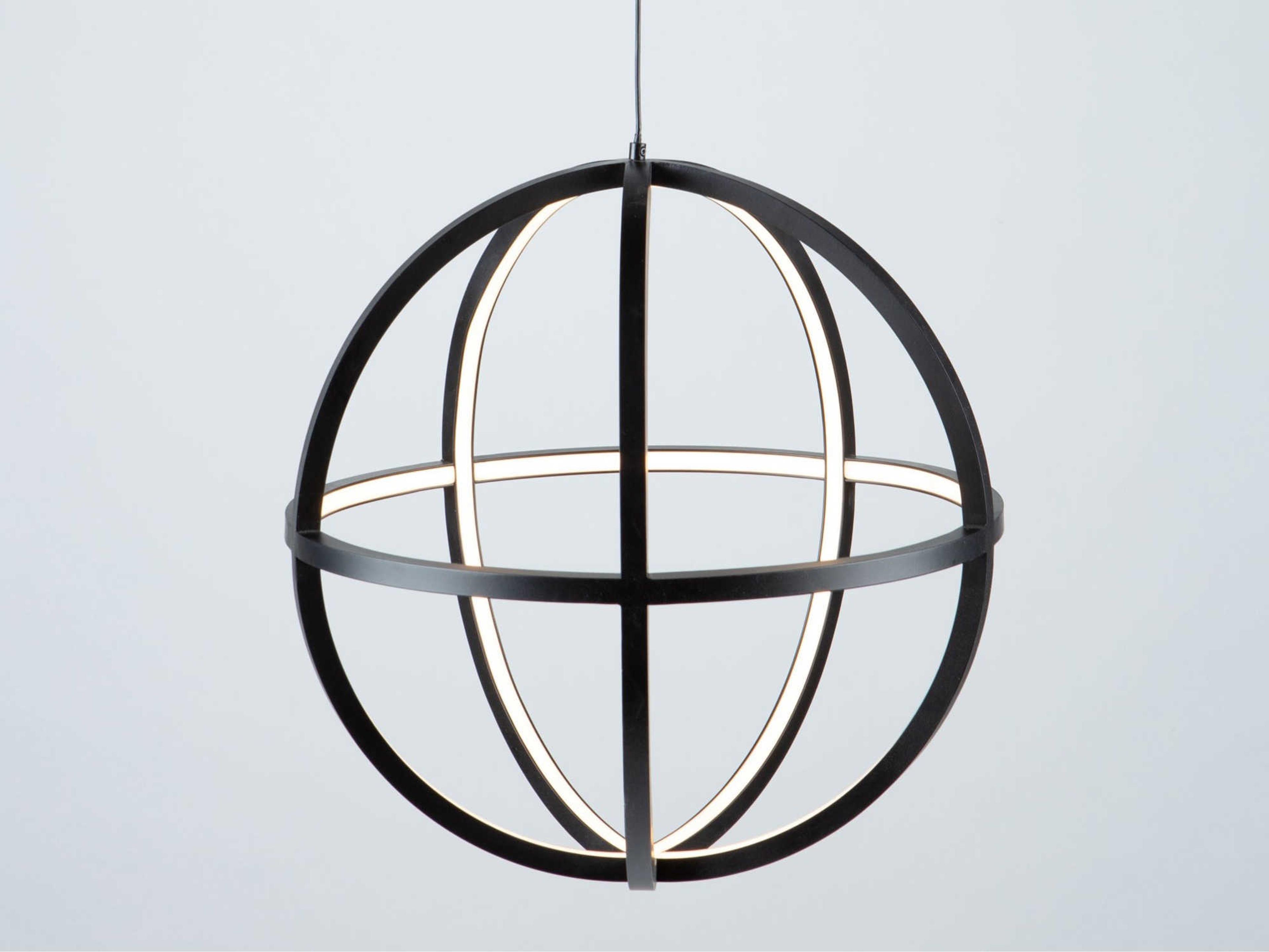 Artcraft Celestial 4-Light Matte Black LED Geometric Round Pendant