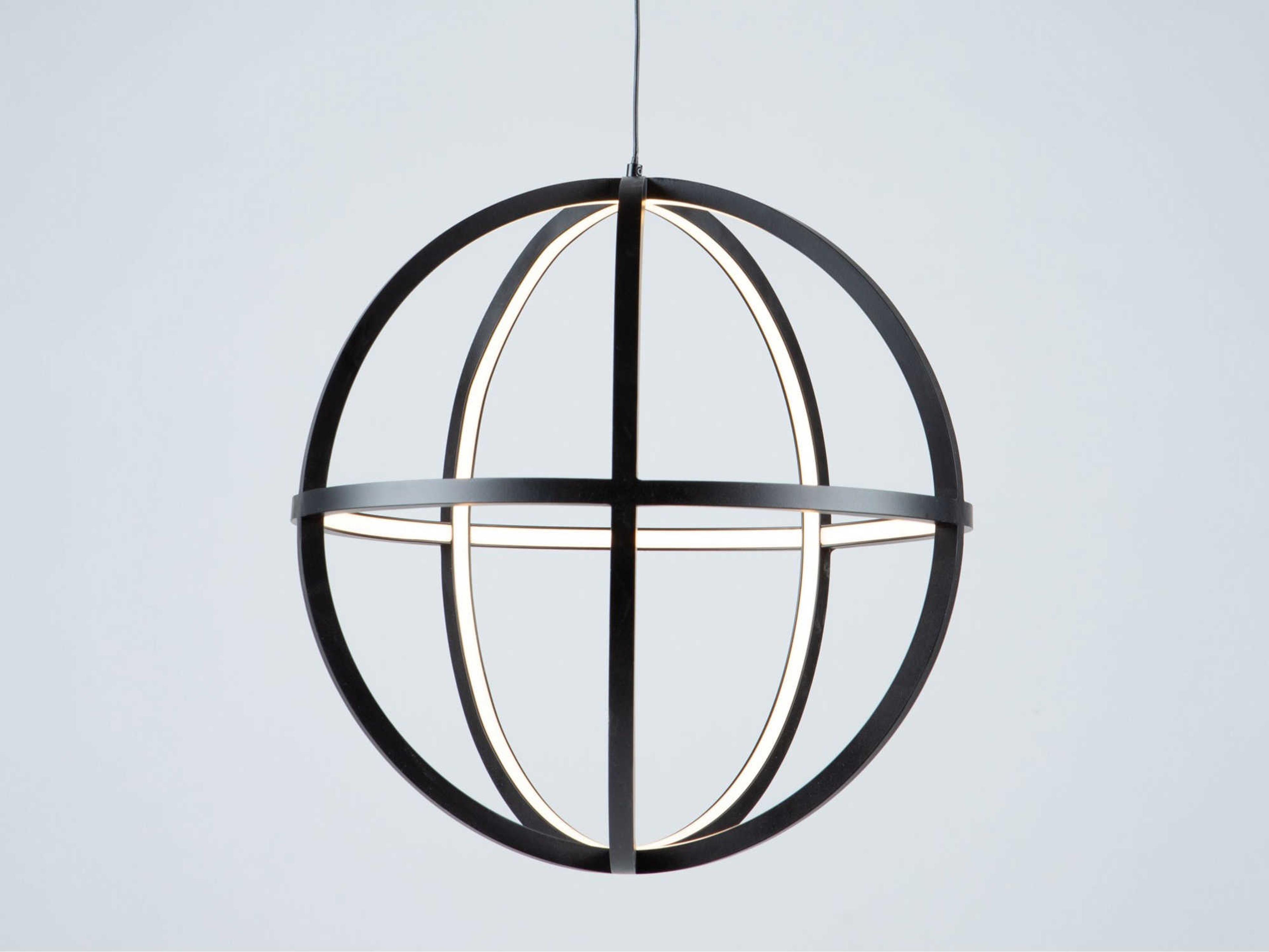 Artcraft Celestial 4-Light Matte Black LED Geometric Round Pendant