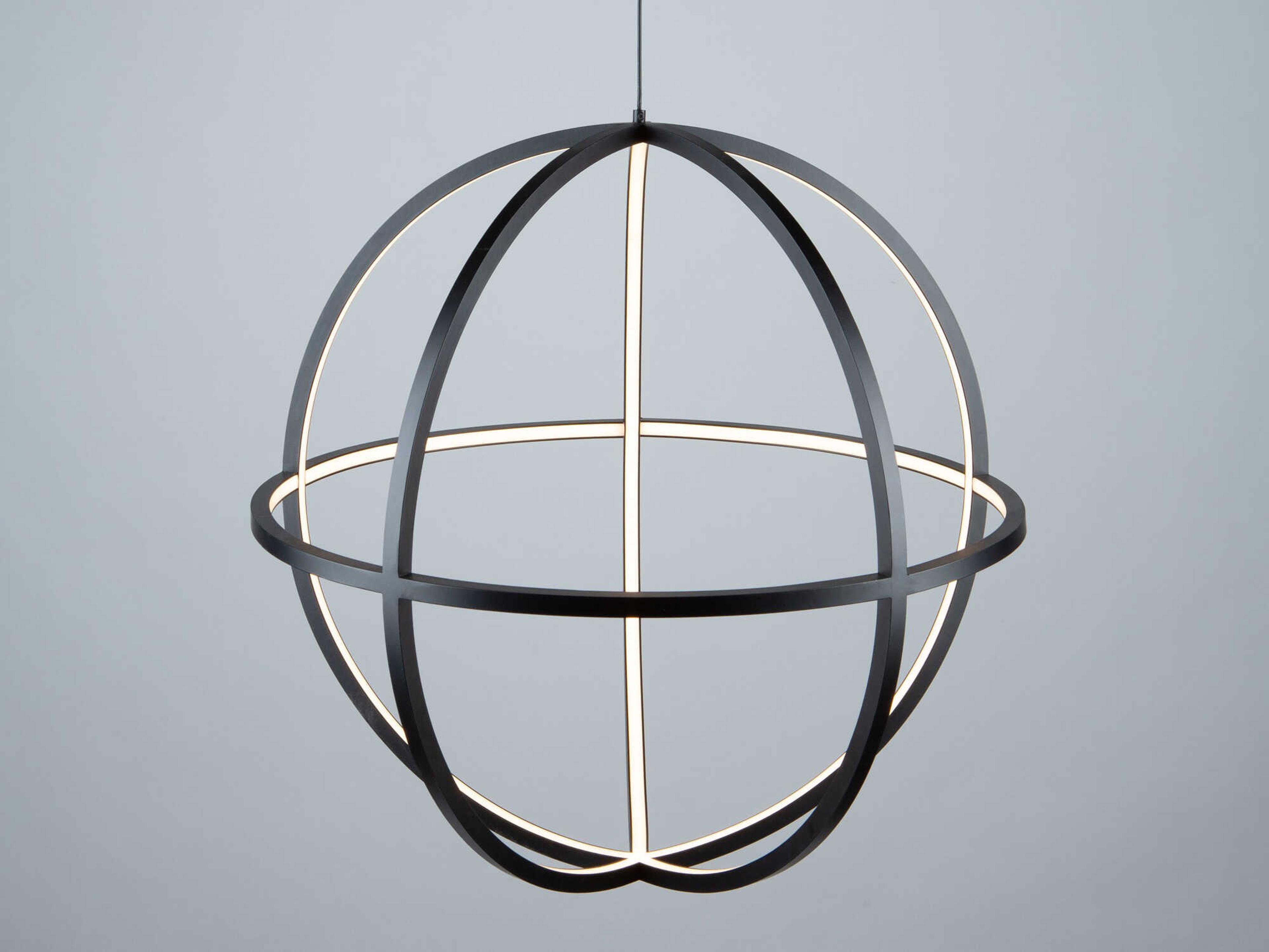 Artcraft Celestial 4-Light Matte Black LED Geometric Round Pendant