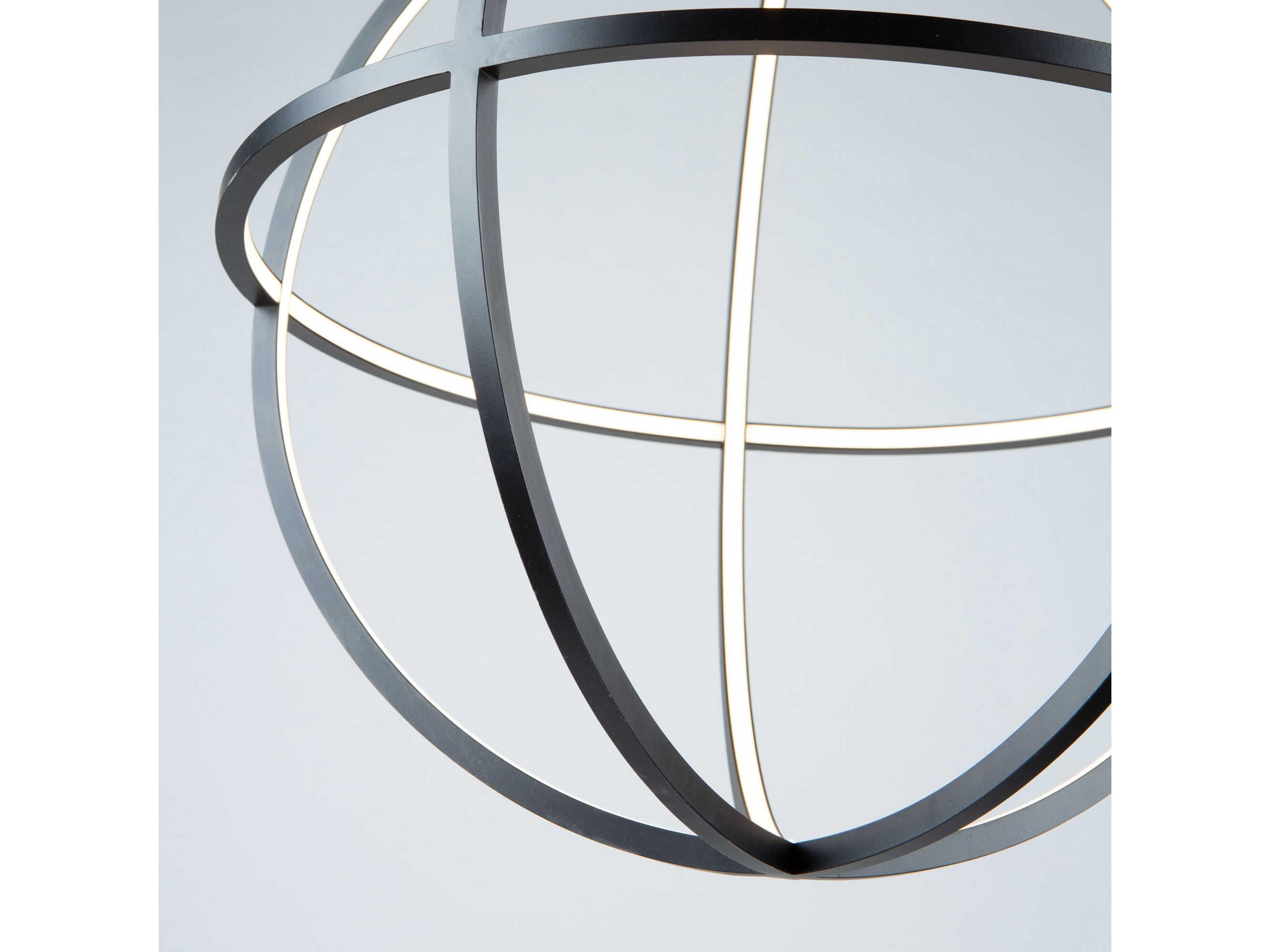 Artcraft Celestial 4-Light Matte Black LED Geometric Round Pendant