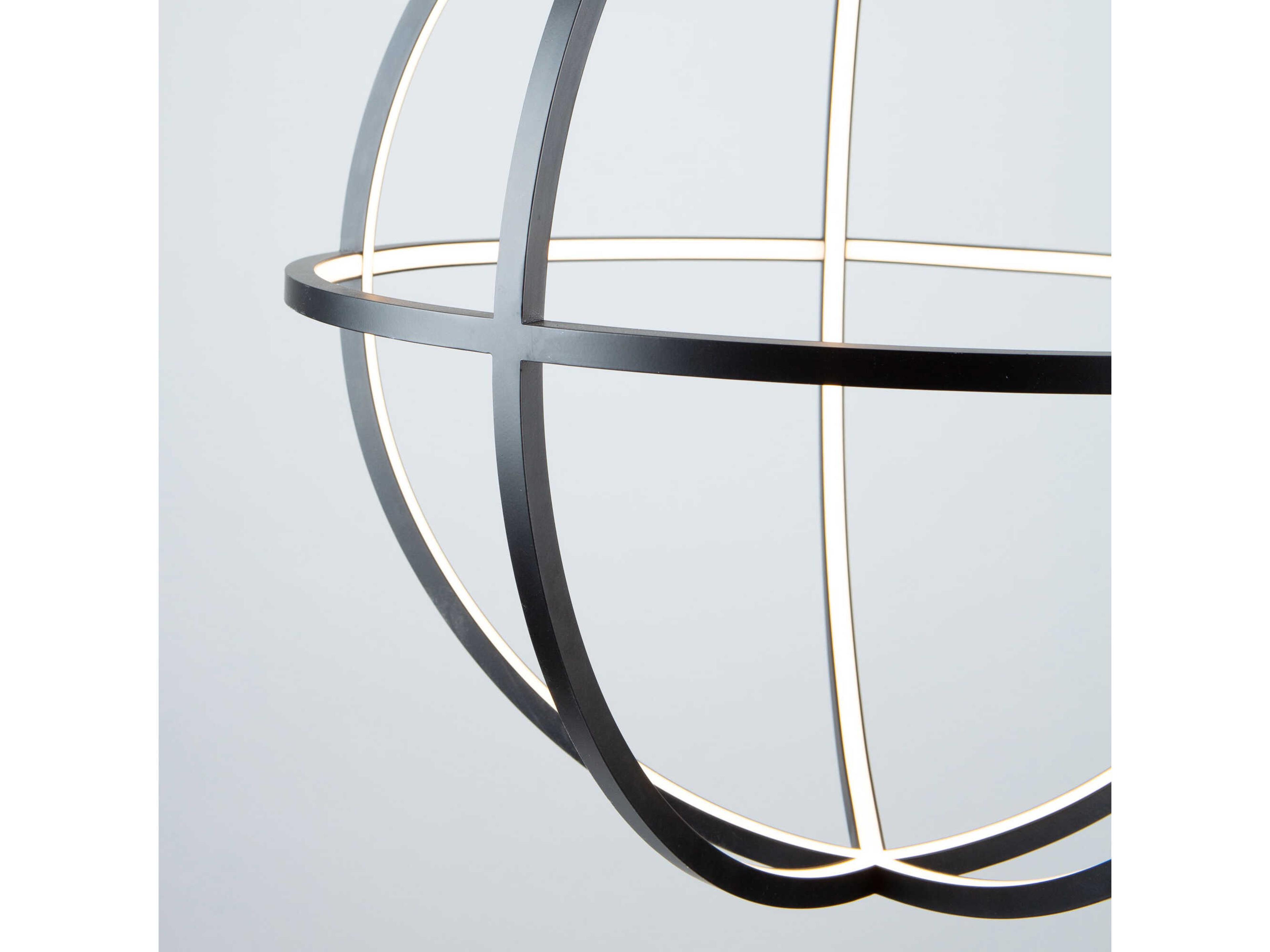 Artcraft Celestial 4-Light Matte Black LED Geometric Round Pendant