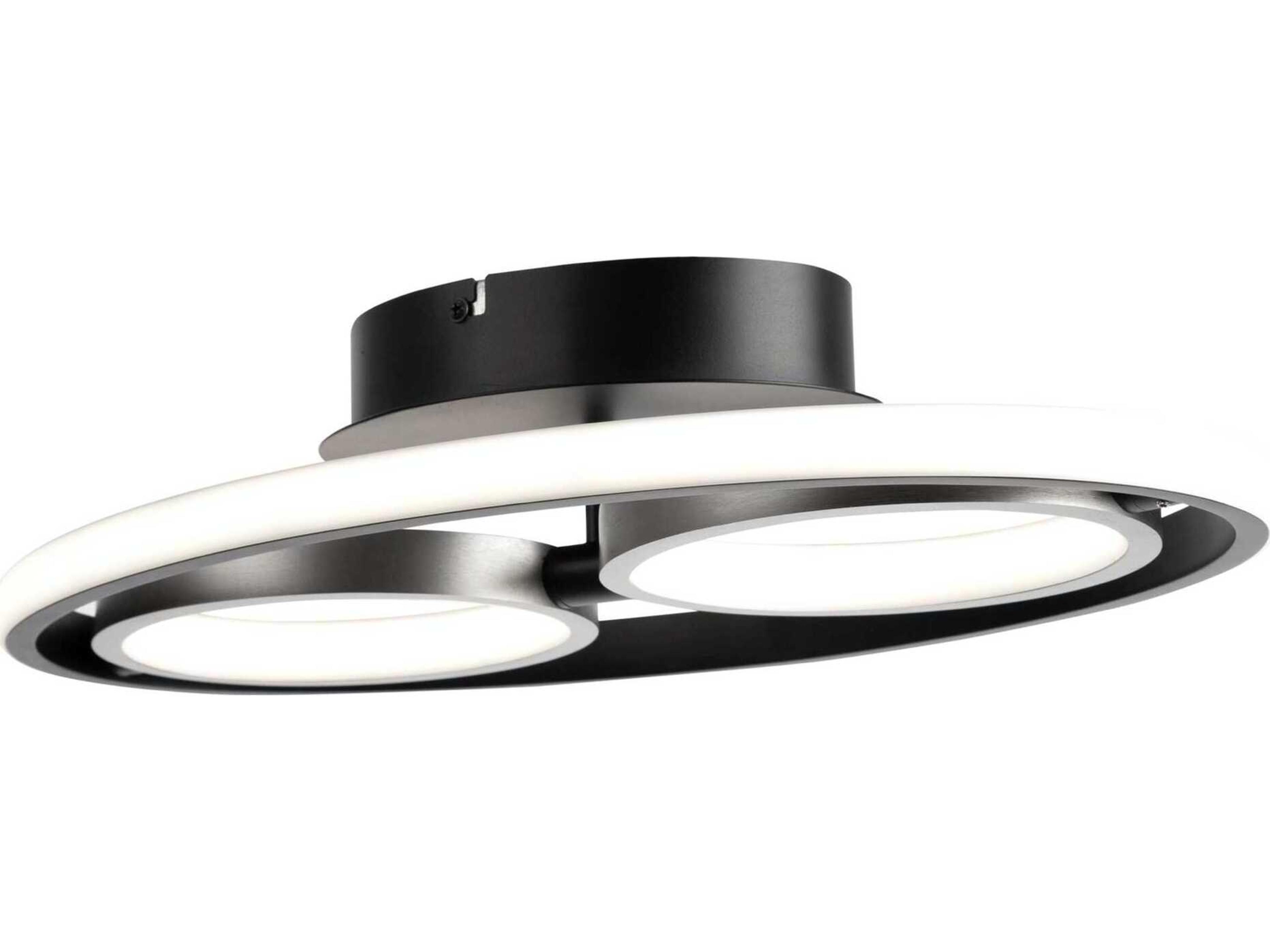 Artcraft Gemini Black Nickel LED Round Flush Mount