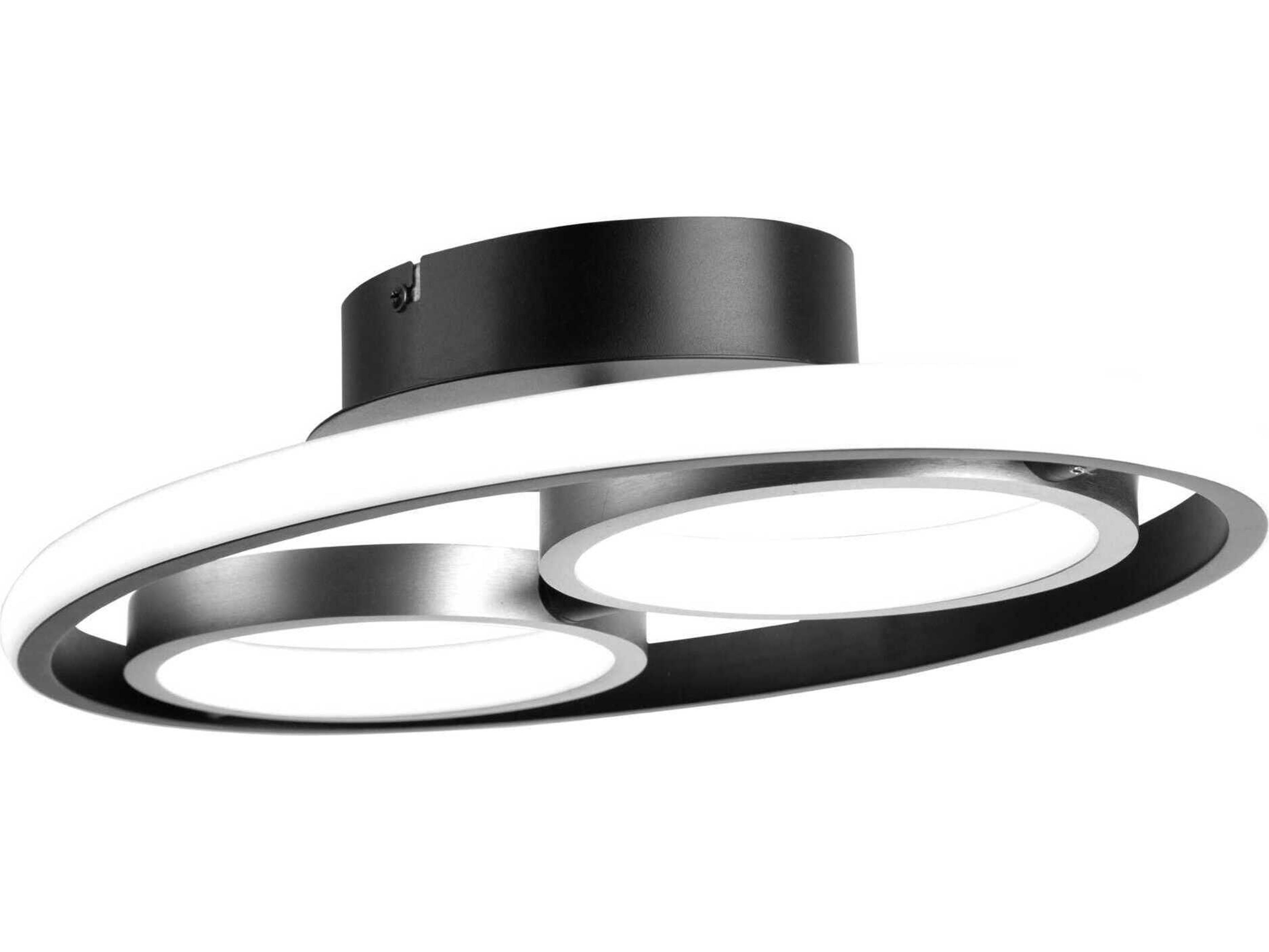 Artcraft Gemini Black Nickel LED Round Flush Mount