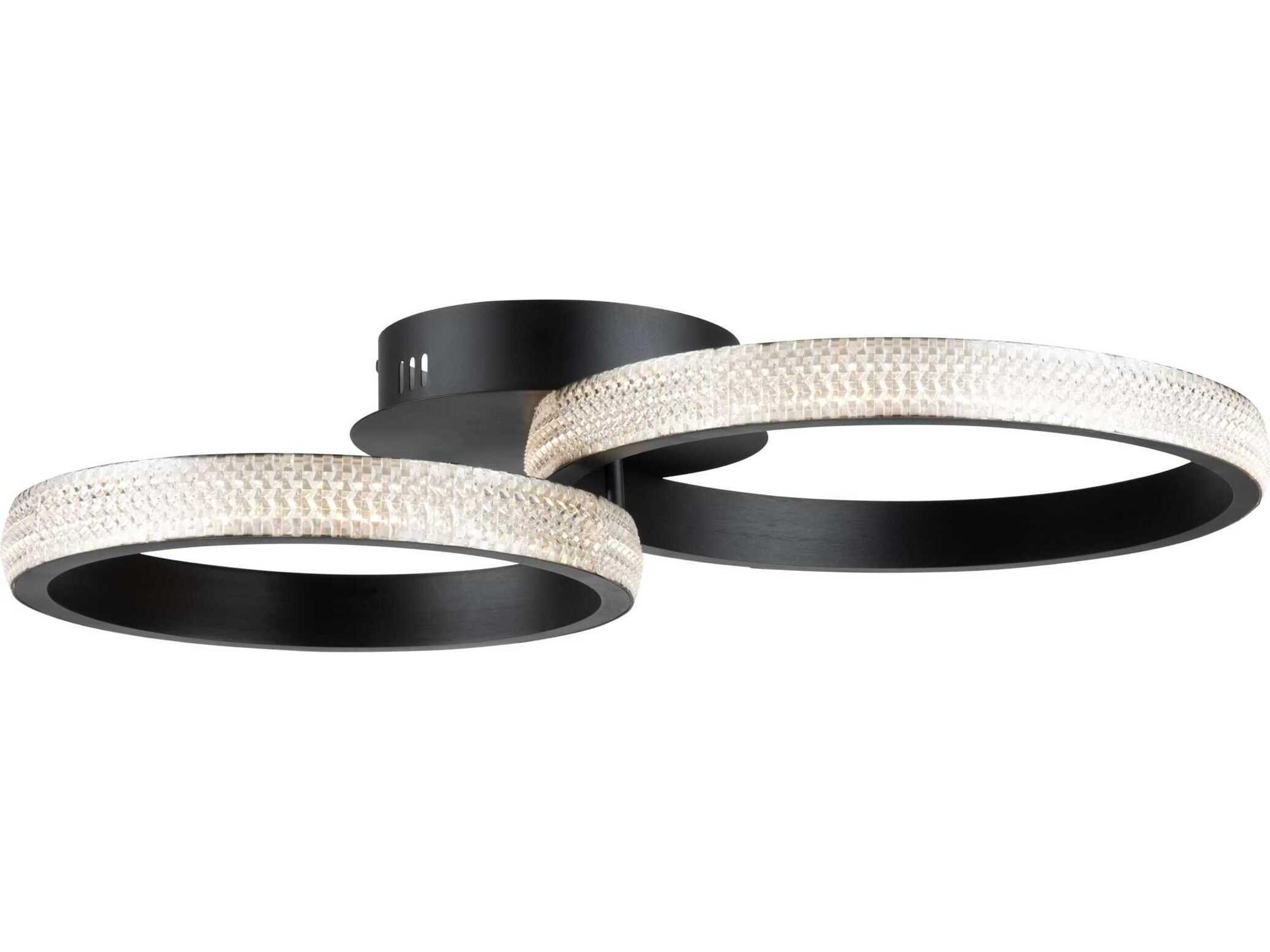 Artcraft Nova Matte Black Round Flush Mount