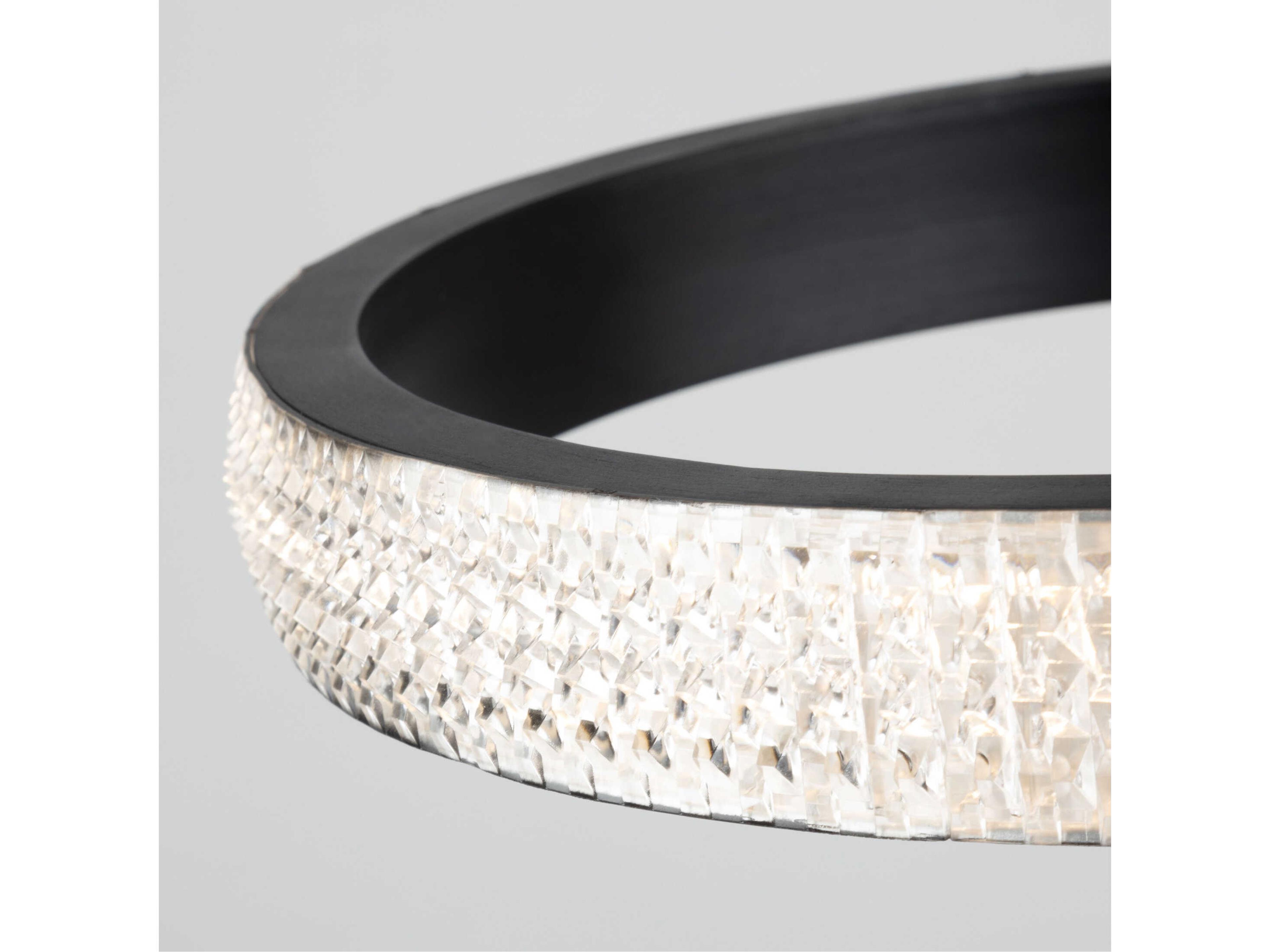 Artcraft Nova Matte Black Round Flush Mount