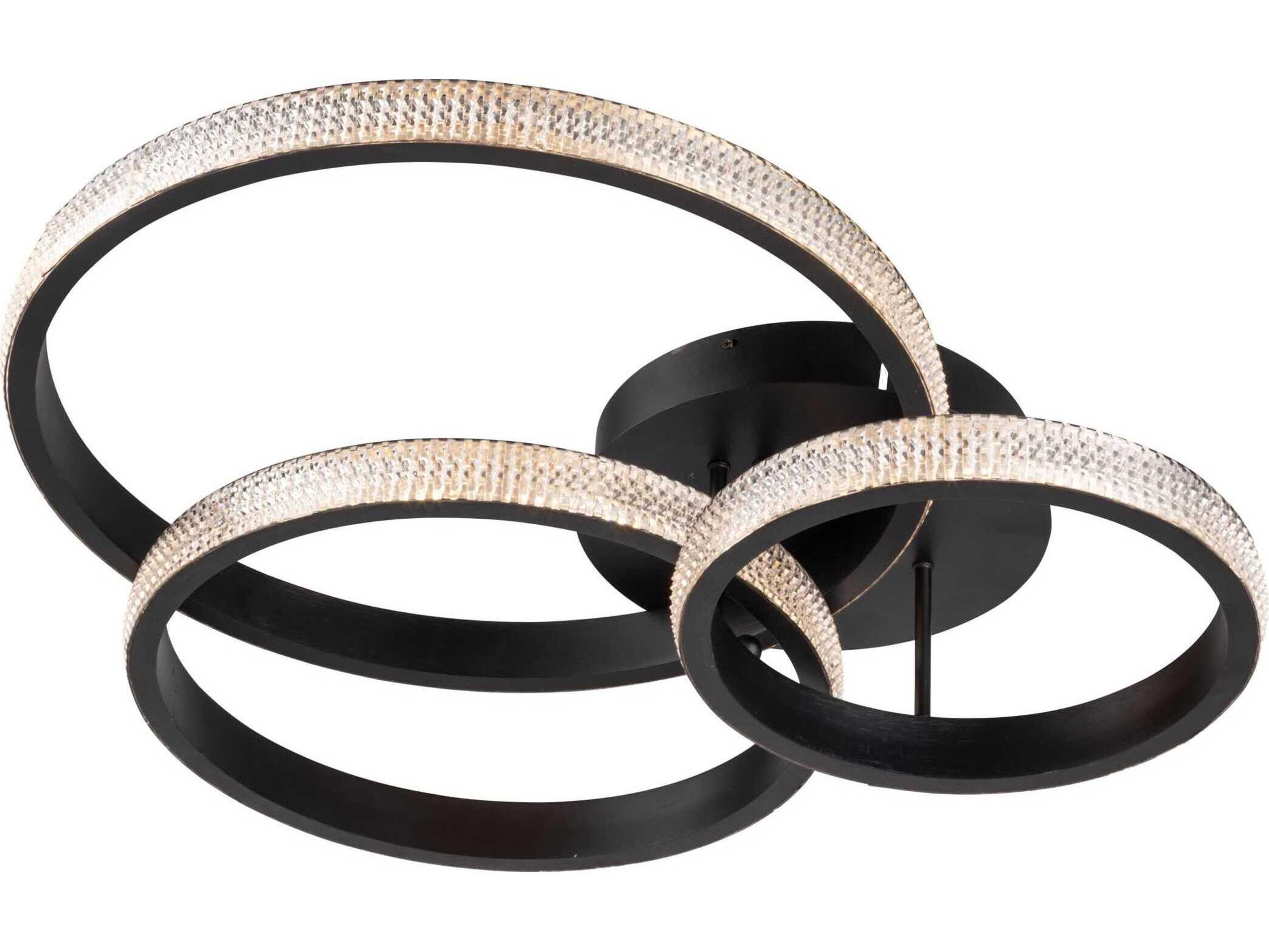 Artcraft Nova Matte Black Round Flush Mount