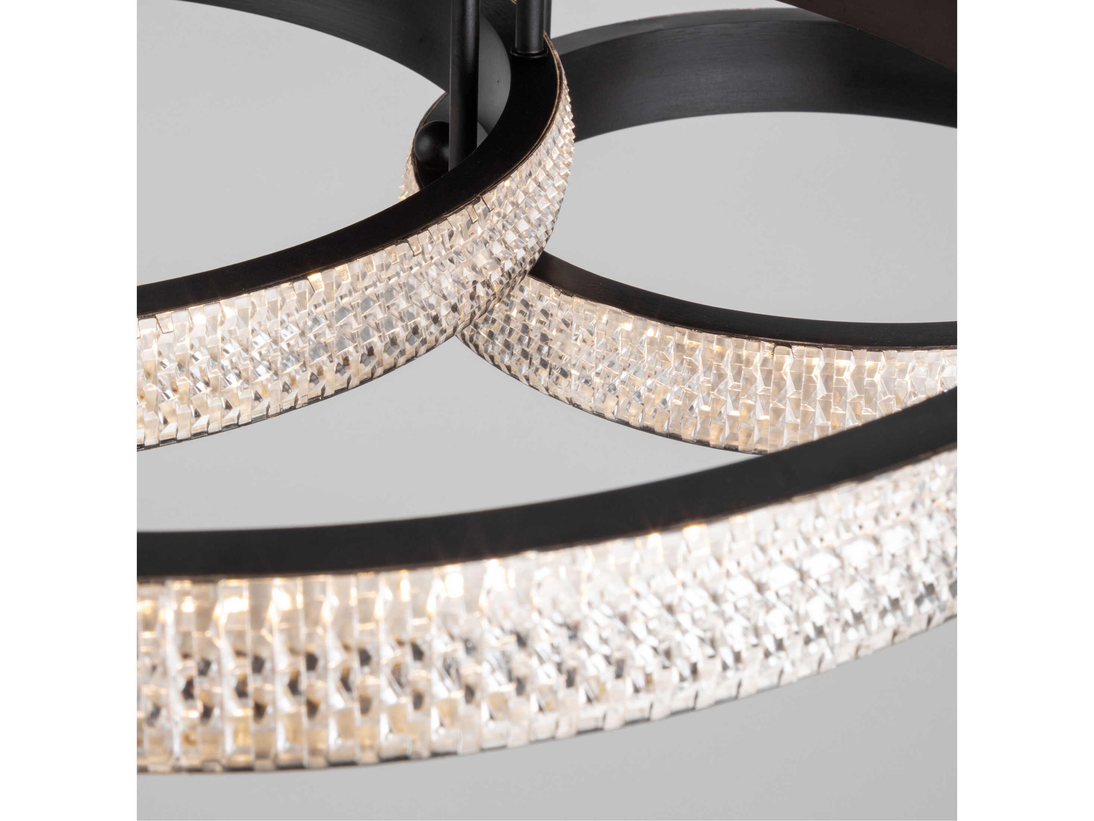 Artcraft Nova Matte Black Round Flush Mount