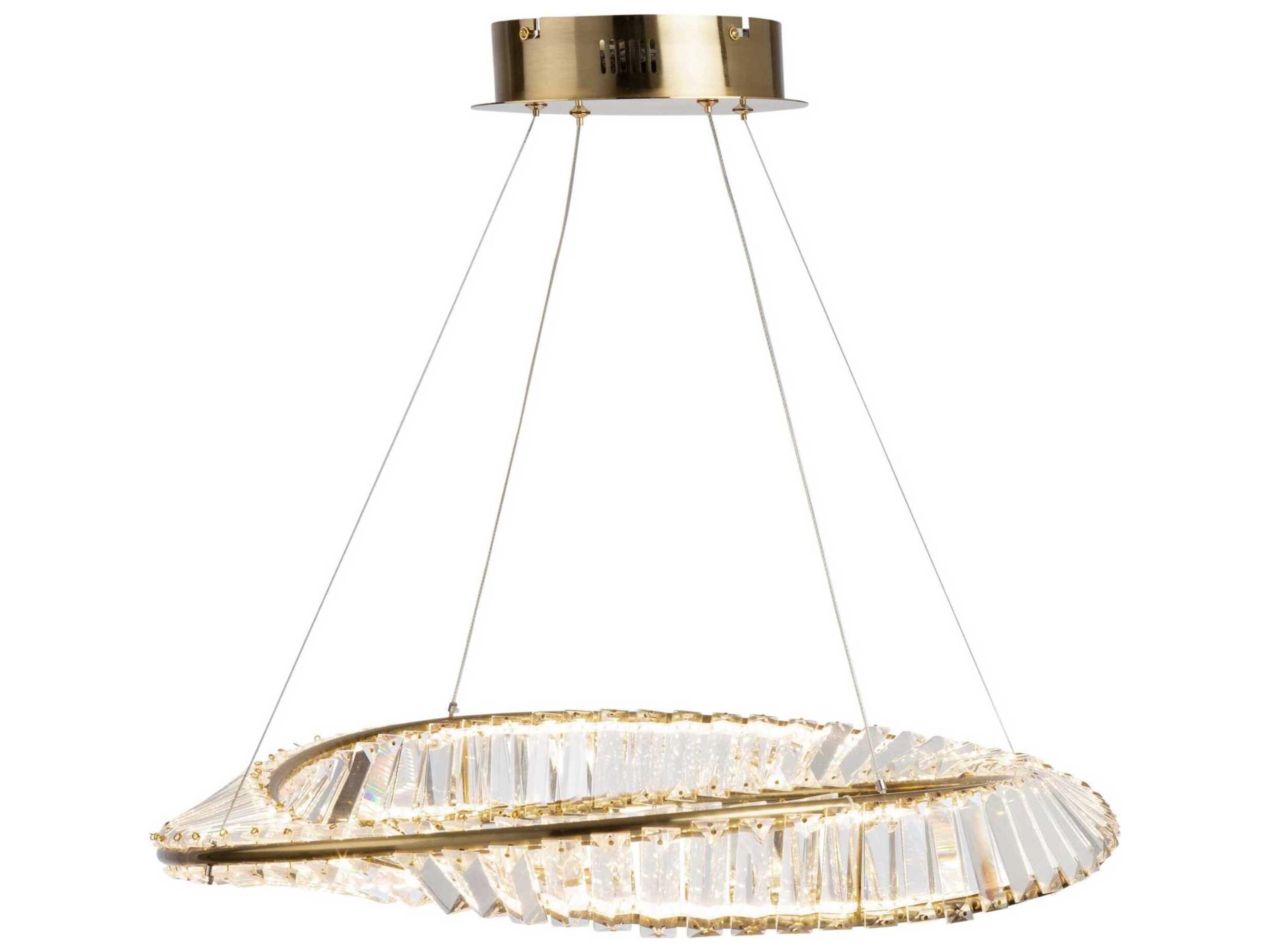 Artcraft Stella Brushed Brass Crystal LED Round Pendant
