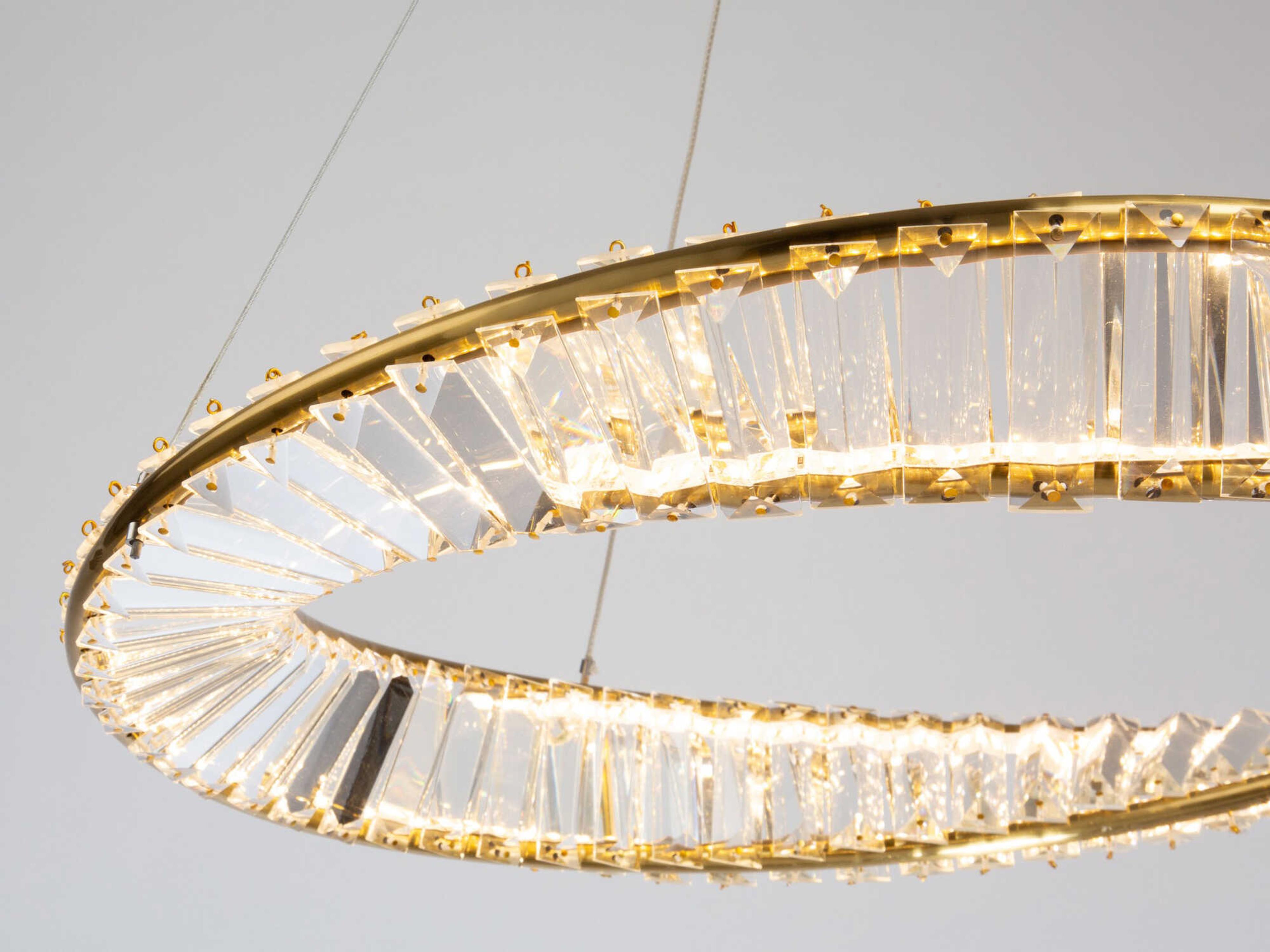 Artcraft Stella Brushed Brass Crystal LED Round Pendant