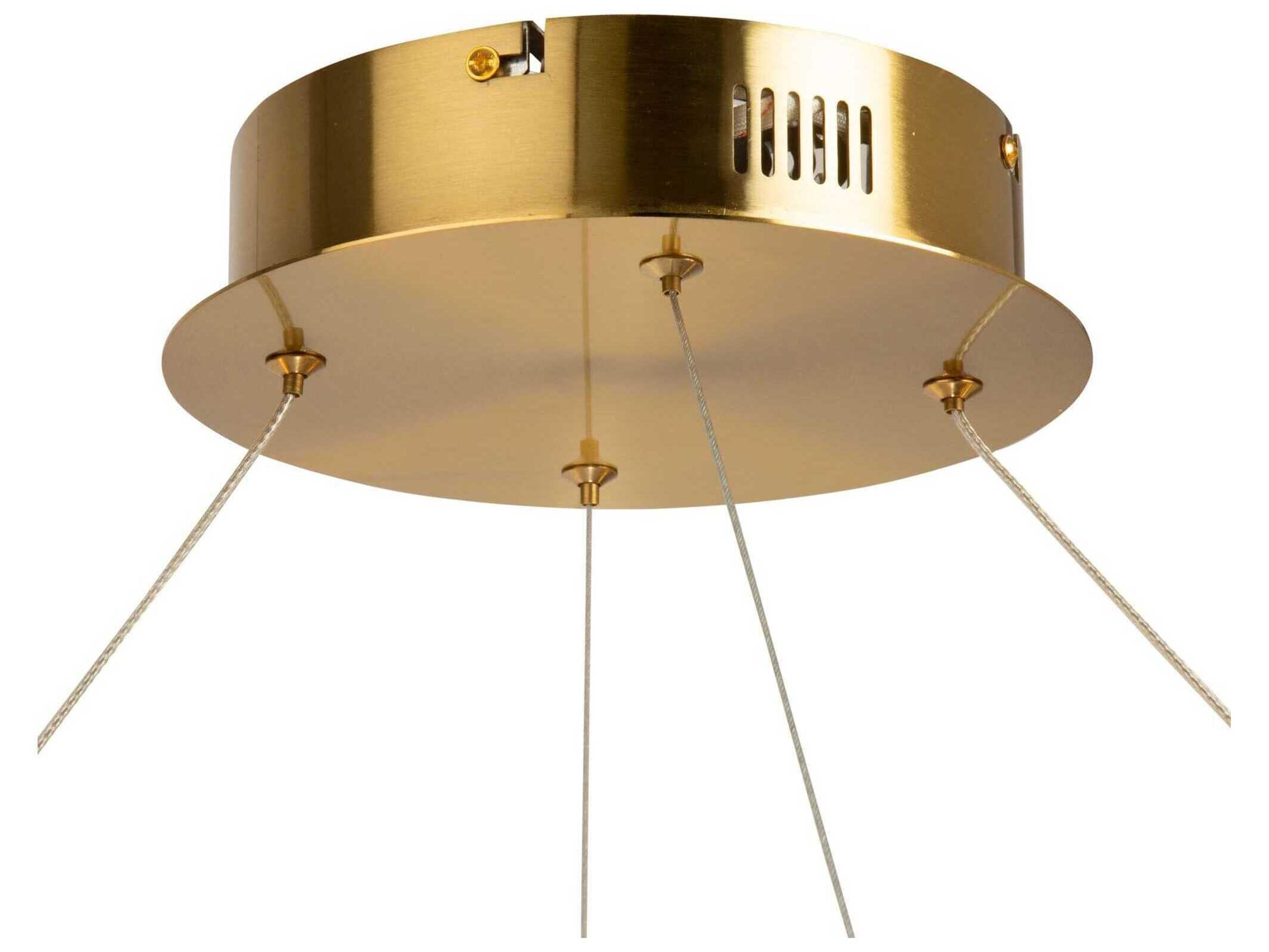 Artcraft Stella Brushed Brass Crystal LED Round Pendant