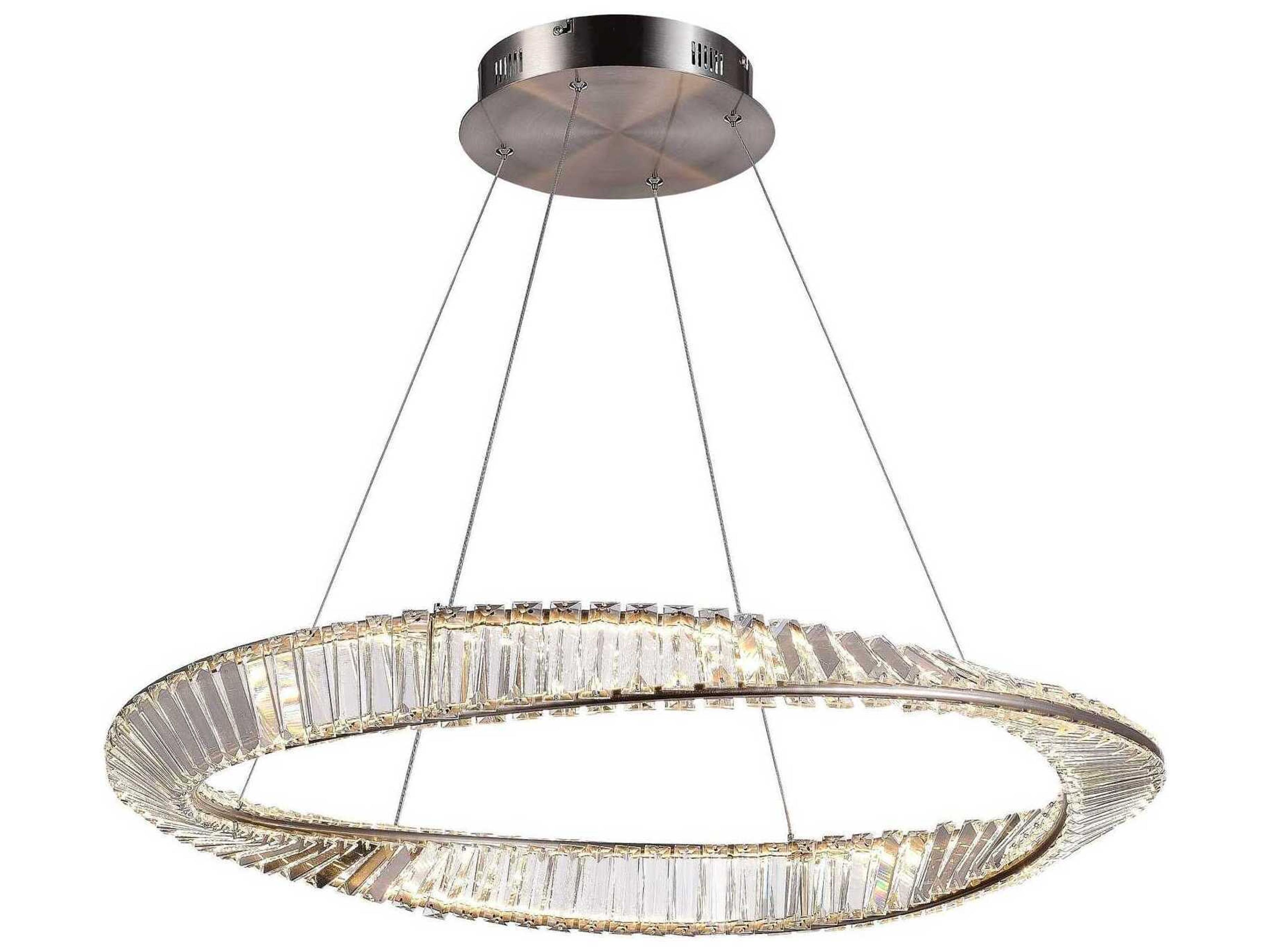 Stella Pendant Light Satin Nickel Crystal