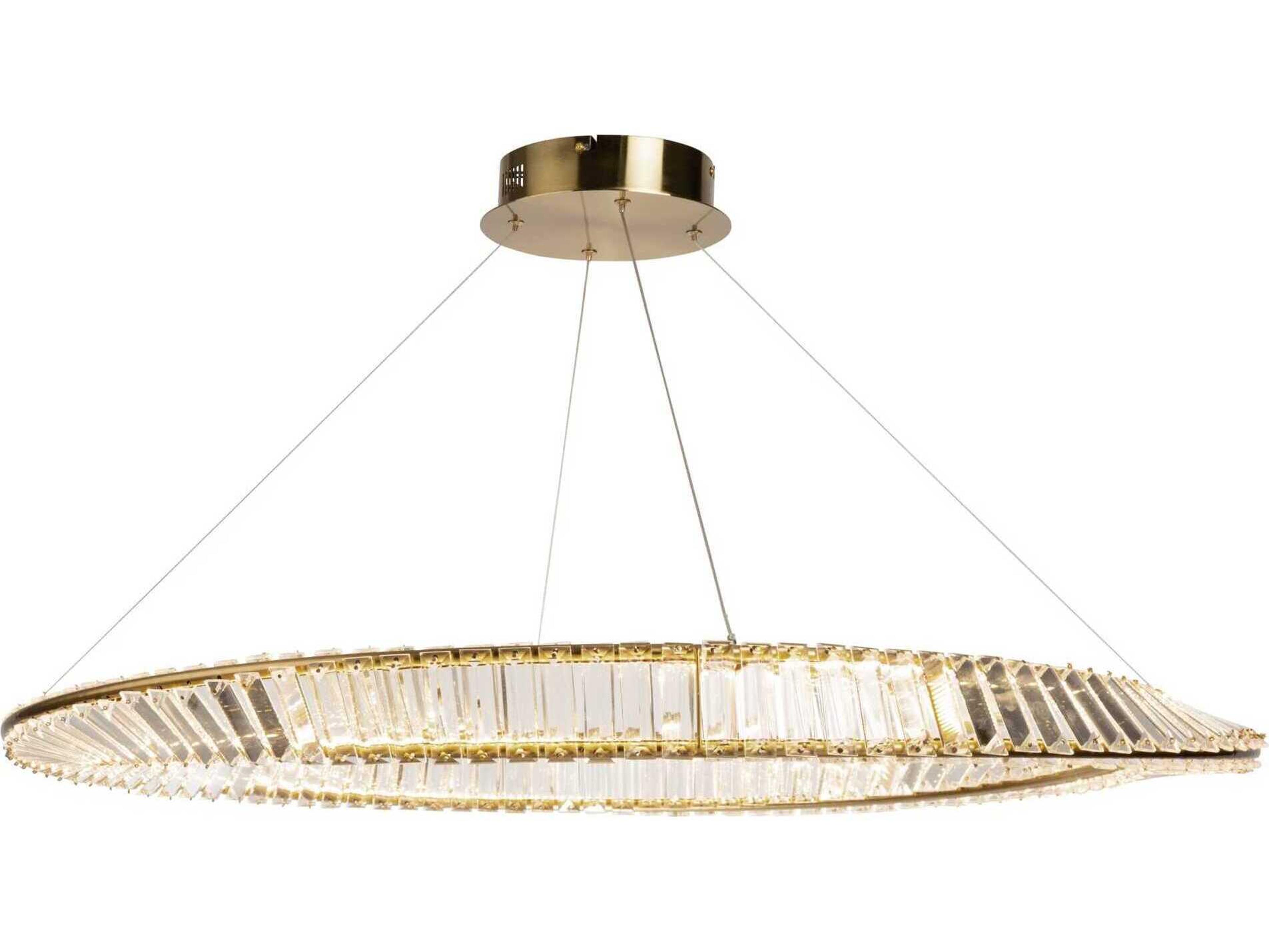 Artcraft Stella Brushed Brass Crystal LED Round Pendant