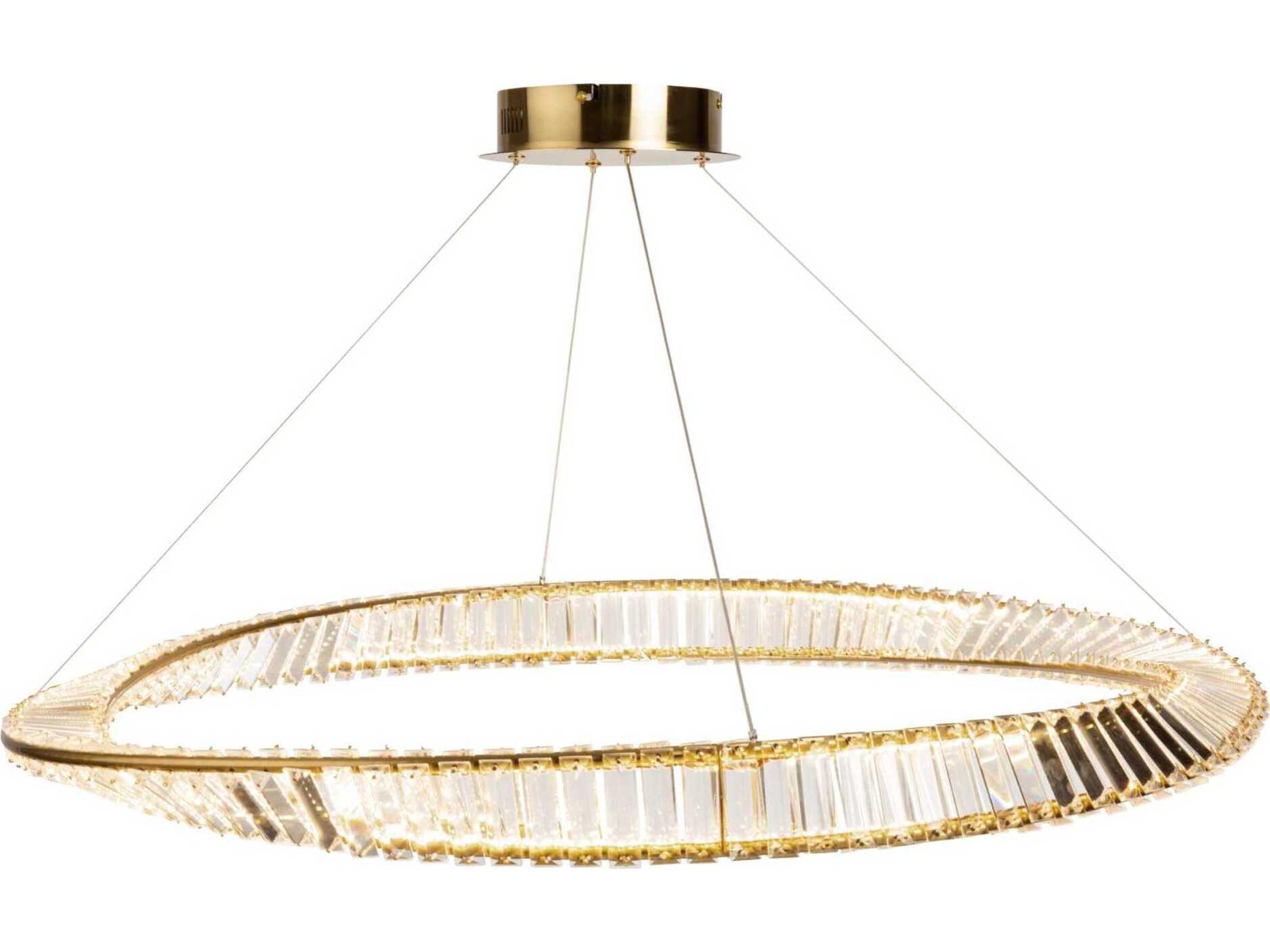 Artcraft Stella Brushed Brass Crystal LED Round Pendant