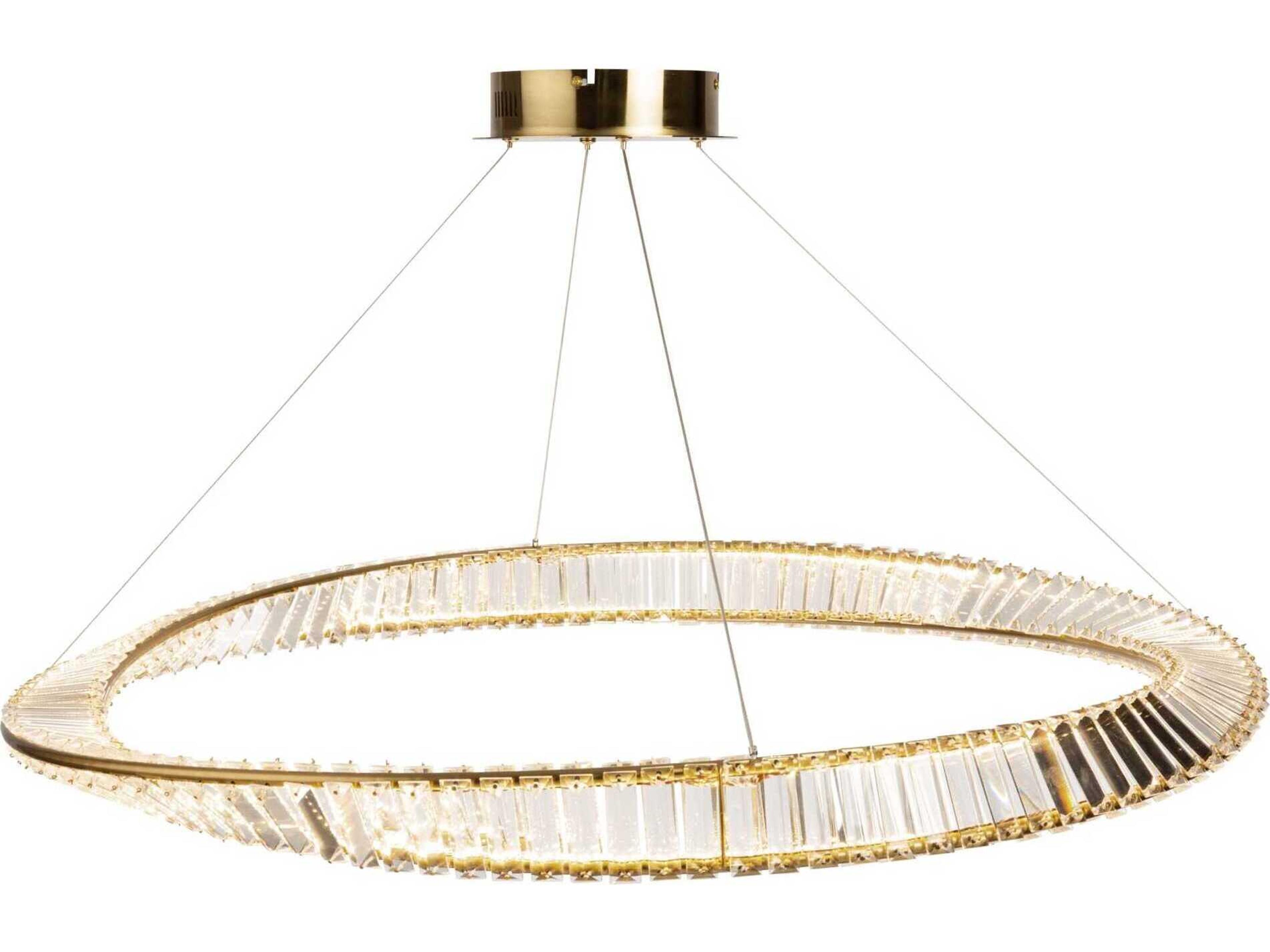 Artcraft Stella Brushed Brass Crystal LED Round Pendant