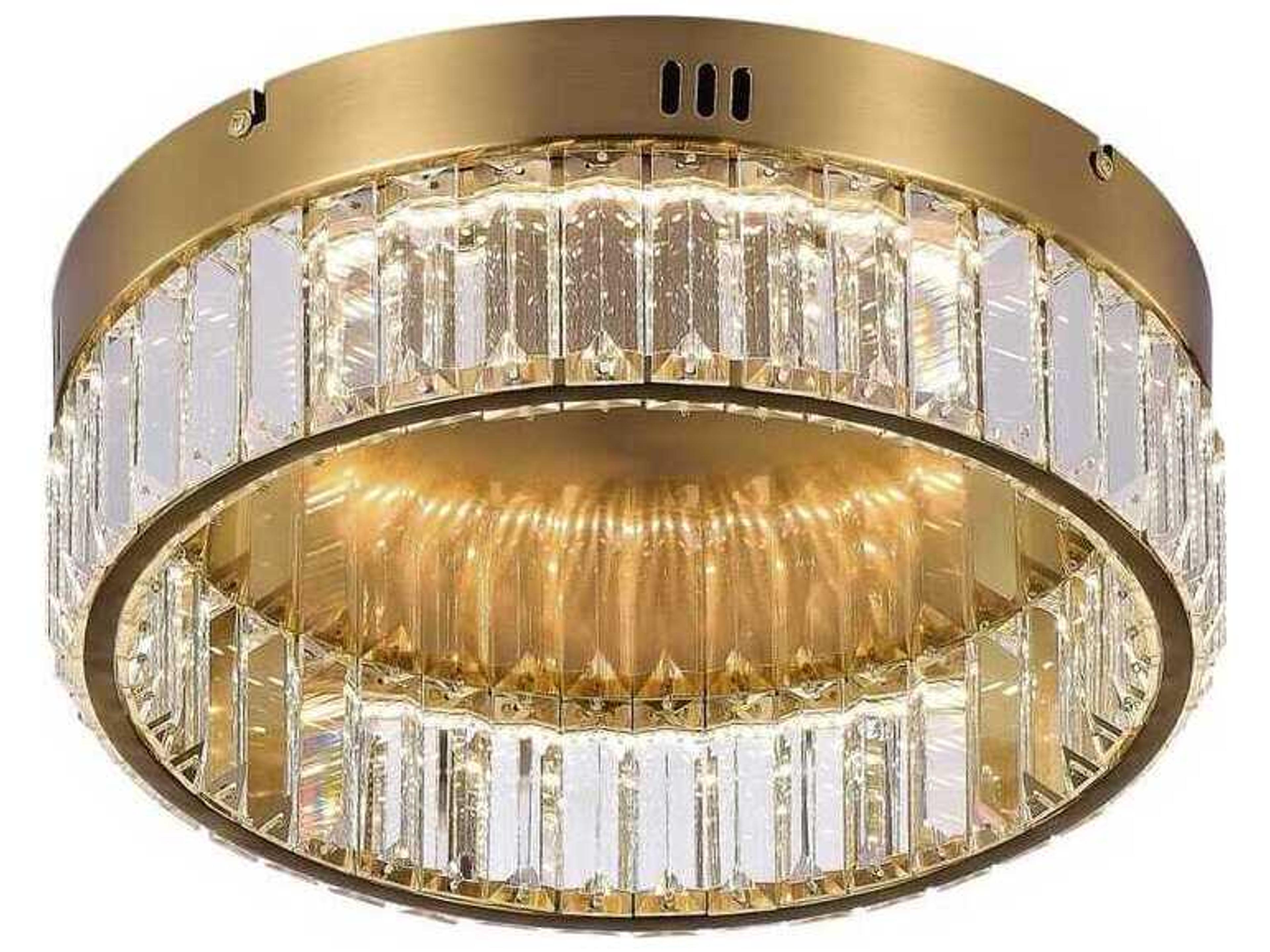 Artcraft Stella Brushed Brass Round Flush Mount