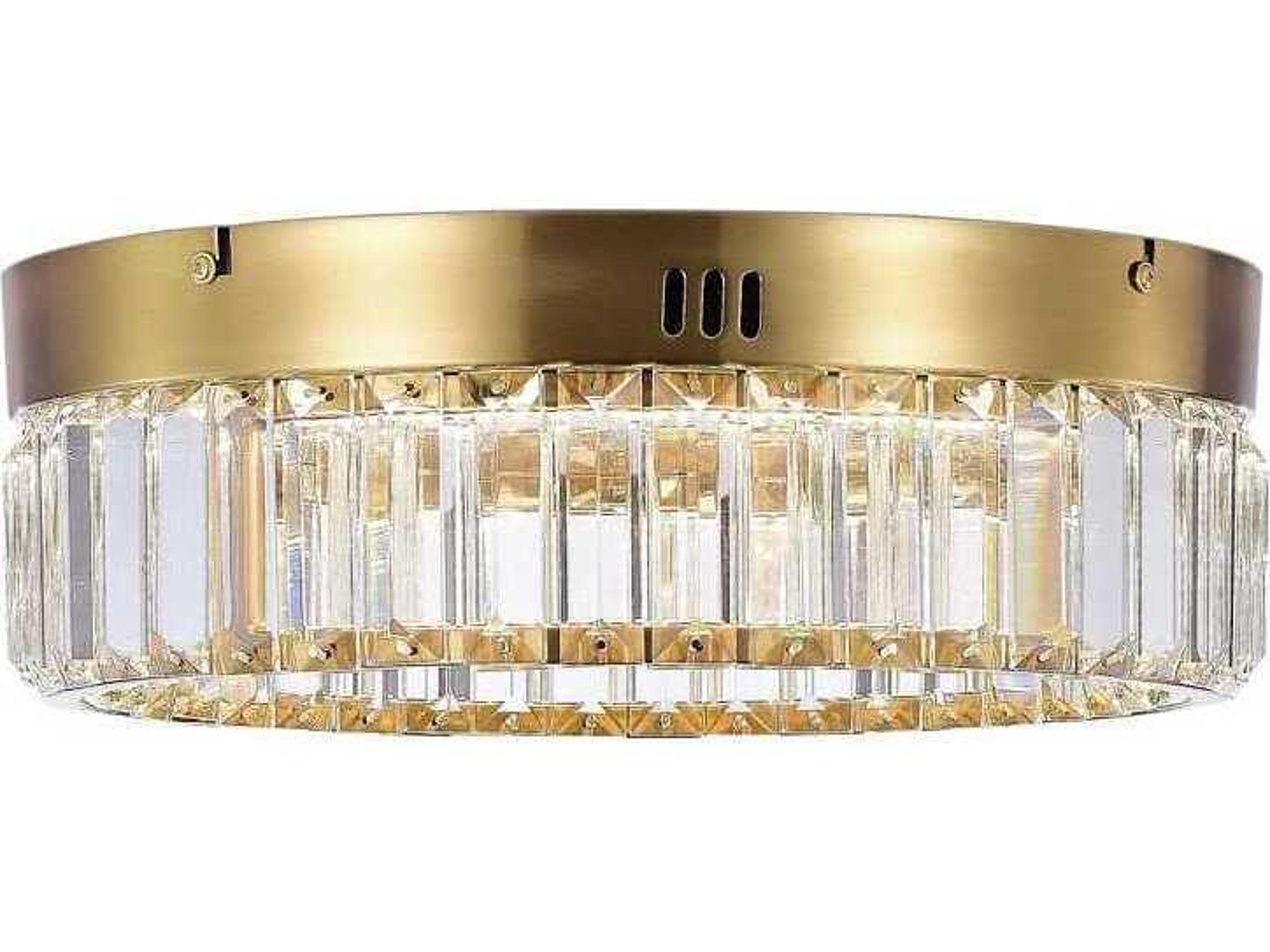 Artcraft Stella Brushed Brass Round Flush Mount