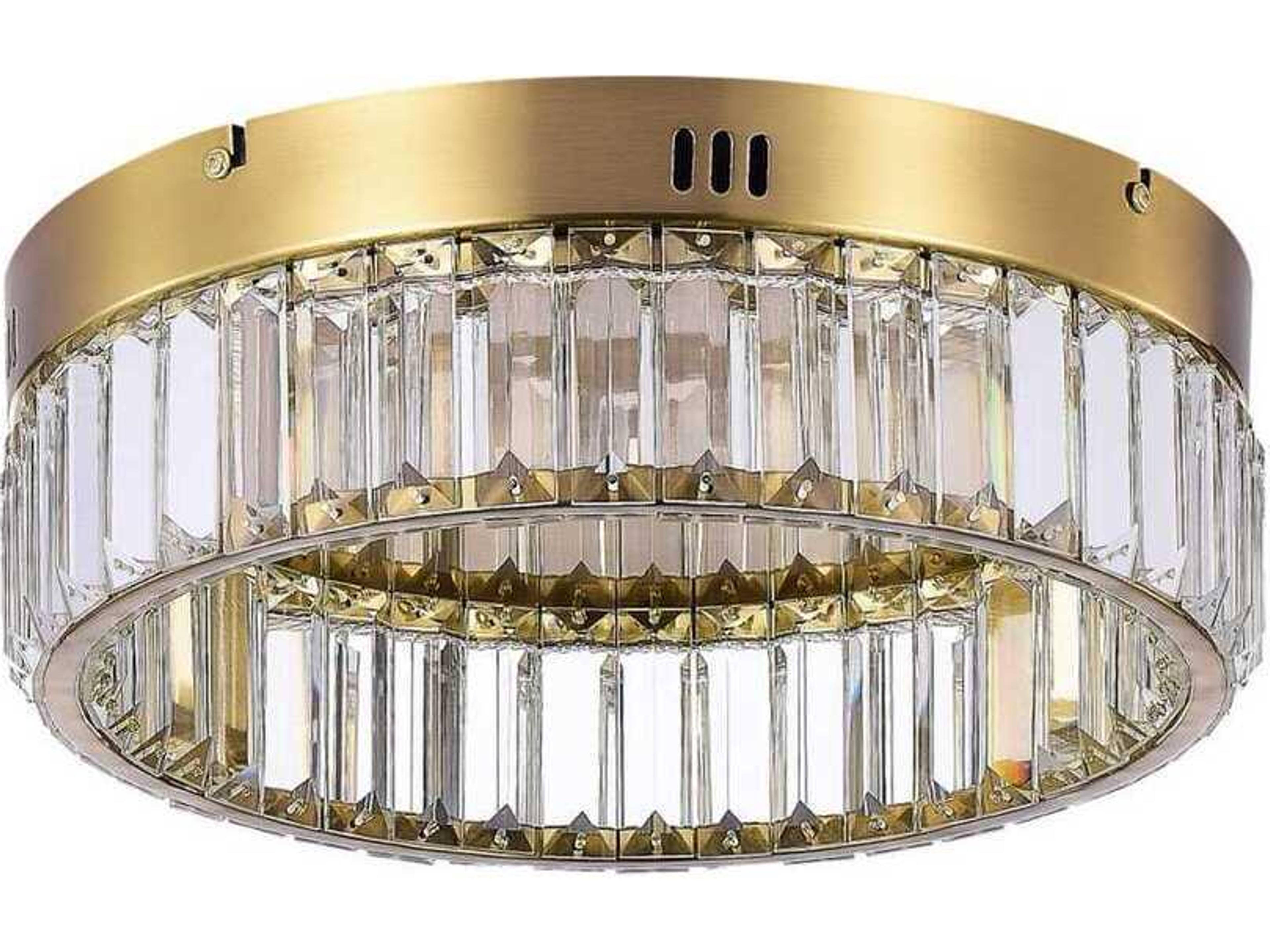 Artcraft Stella Brushed Brass Round Flush Mount