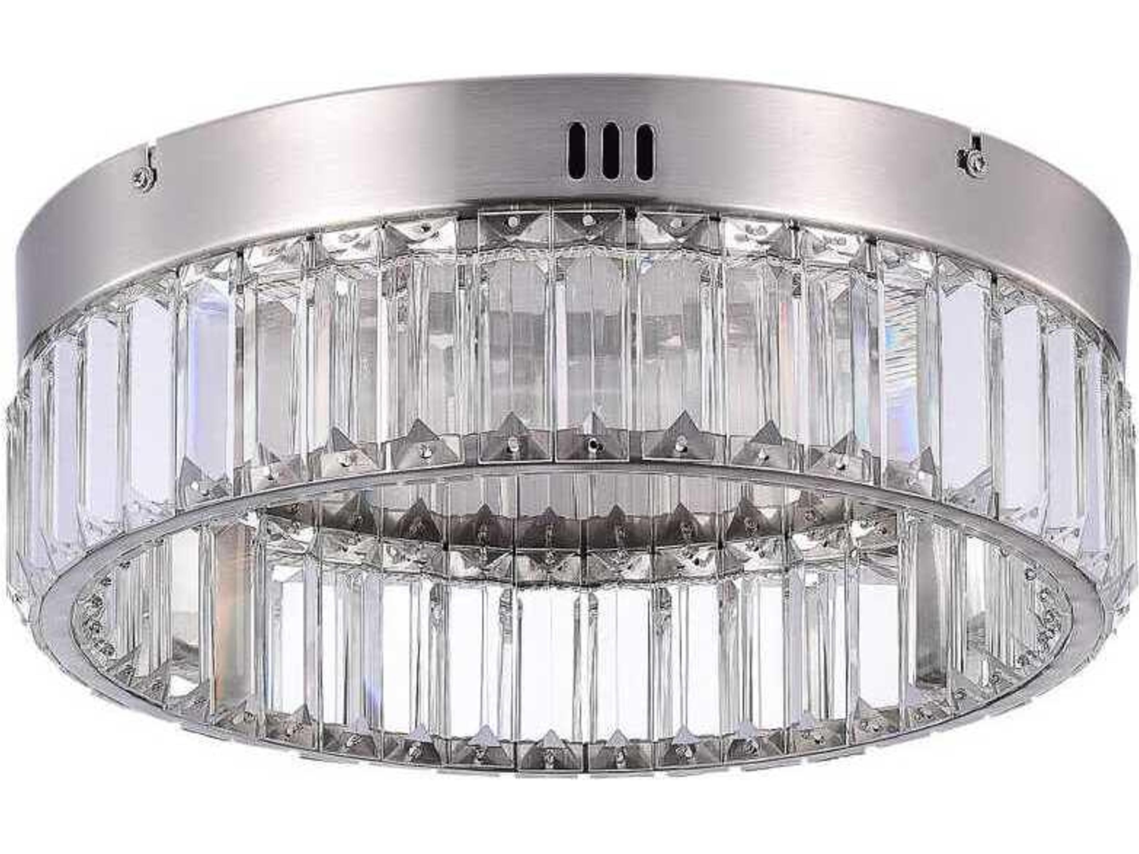 Artcraft Stella Satin Nickel Round Flush Mount