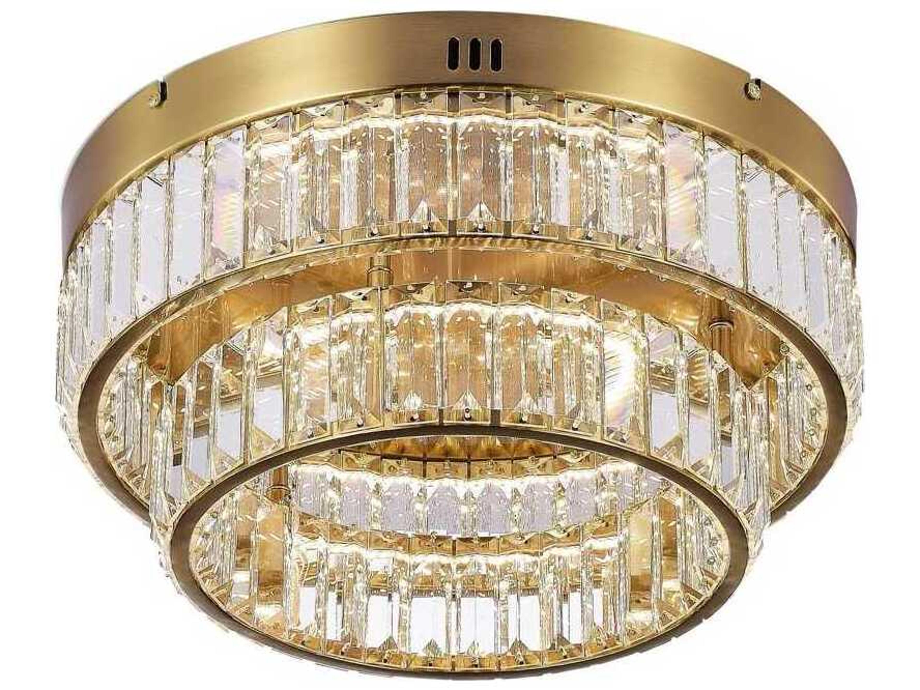 Artcraft Stella Brushed Brass Round Flush Mount