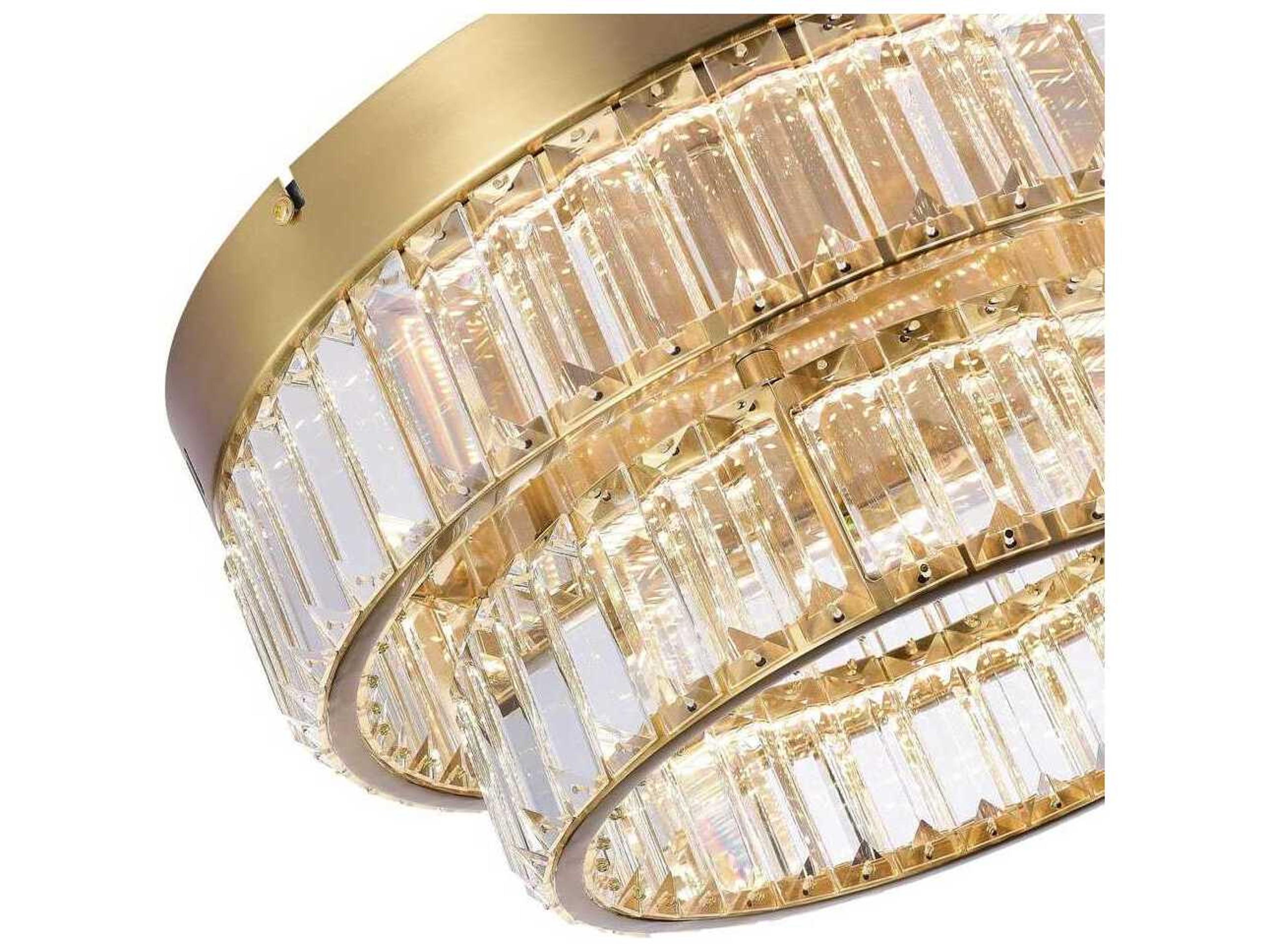Artcraft Stella Brushed Brass Round Flush Mount