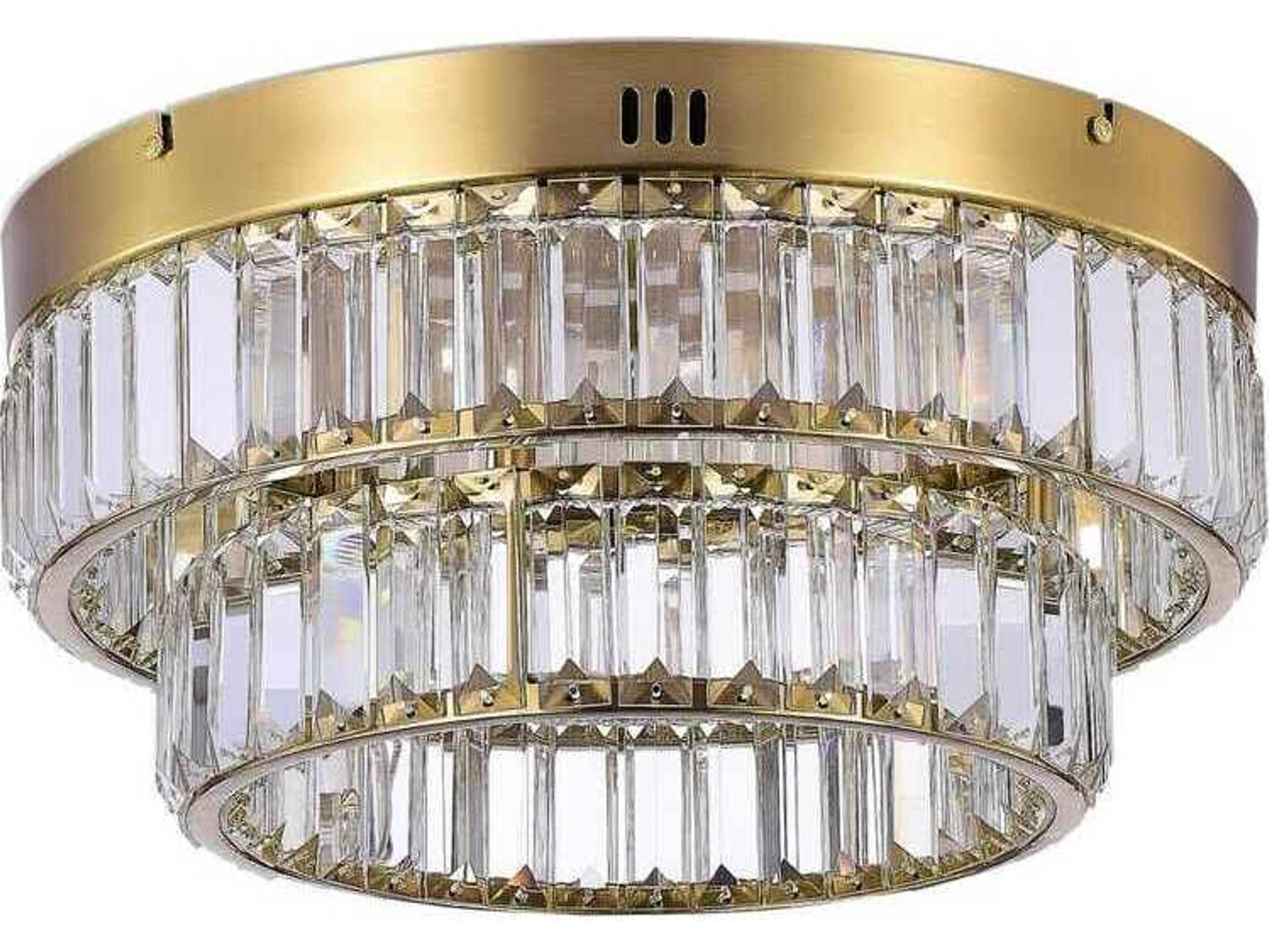 Artcraft Stella Brushed Brass Round Flush Mount