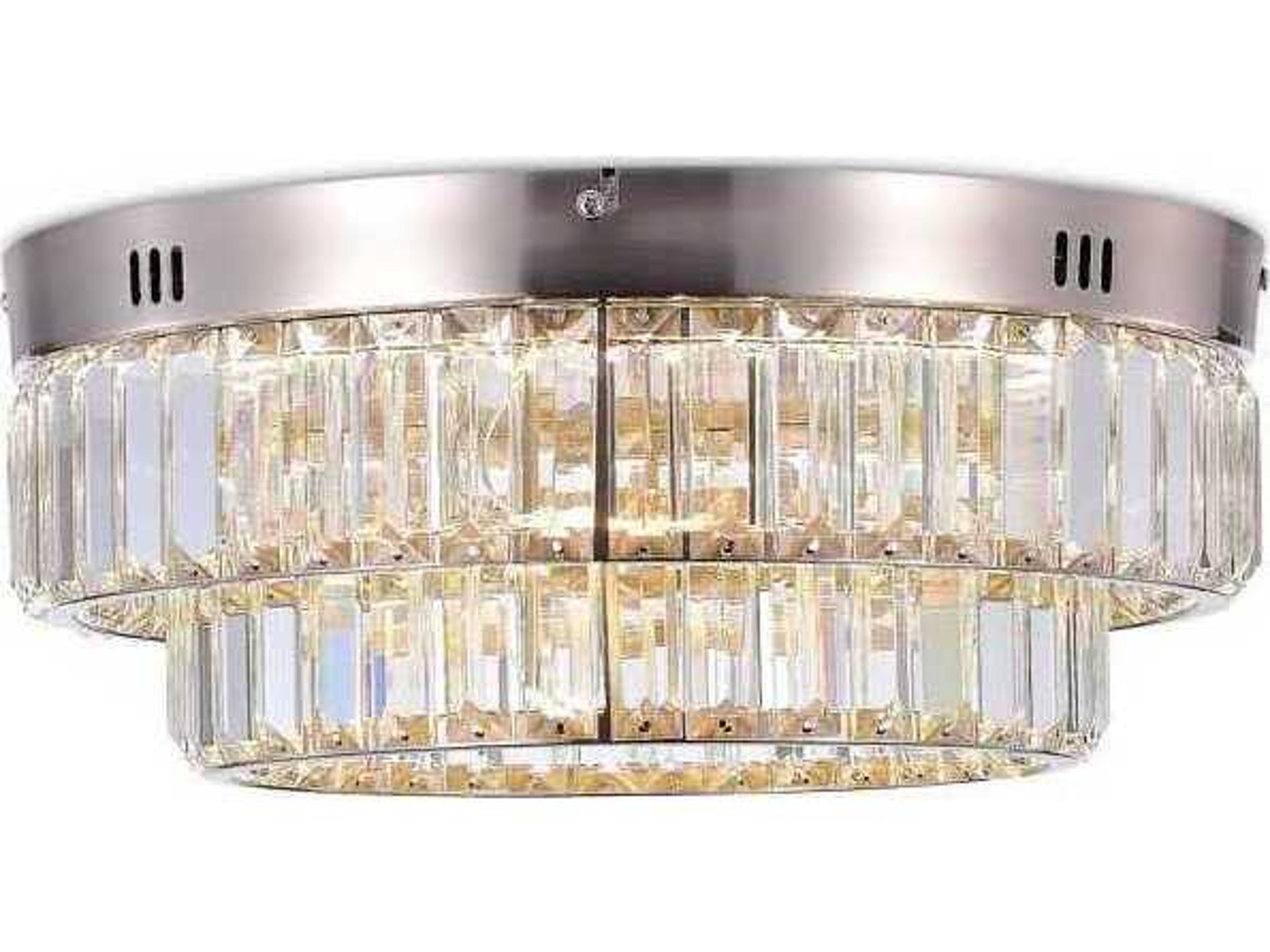 Artcraft Stella Satin Nickel Round Flush Mount