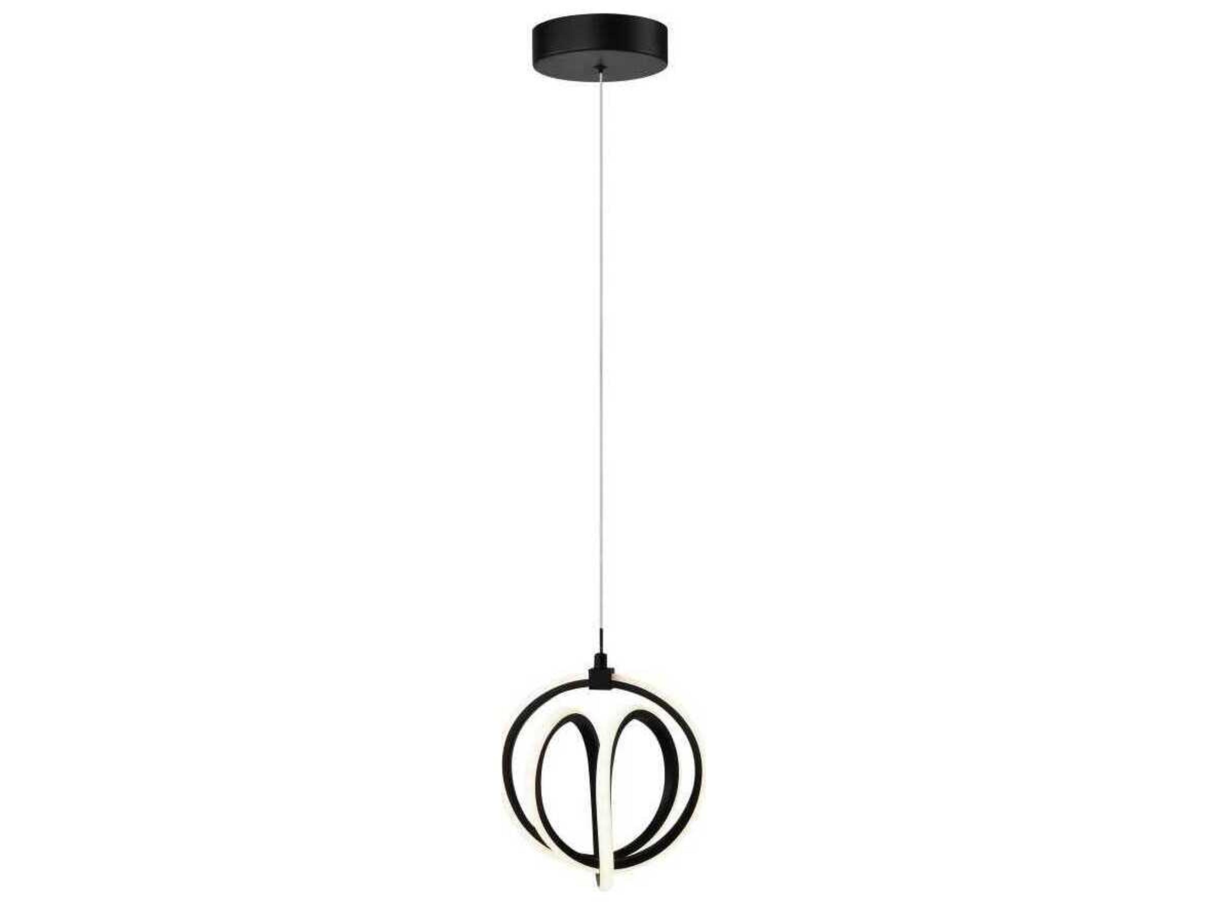 Artcraft Rose 1-Light Black Mini Pendant