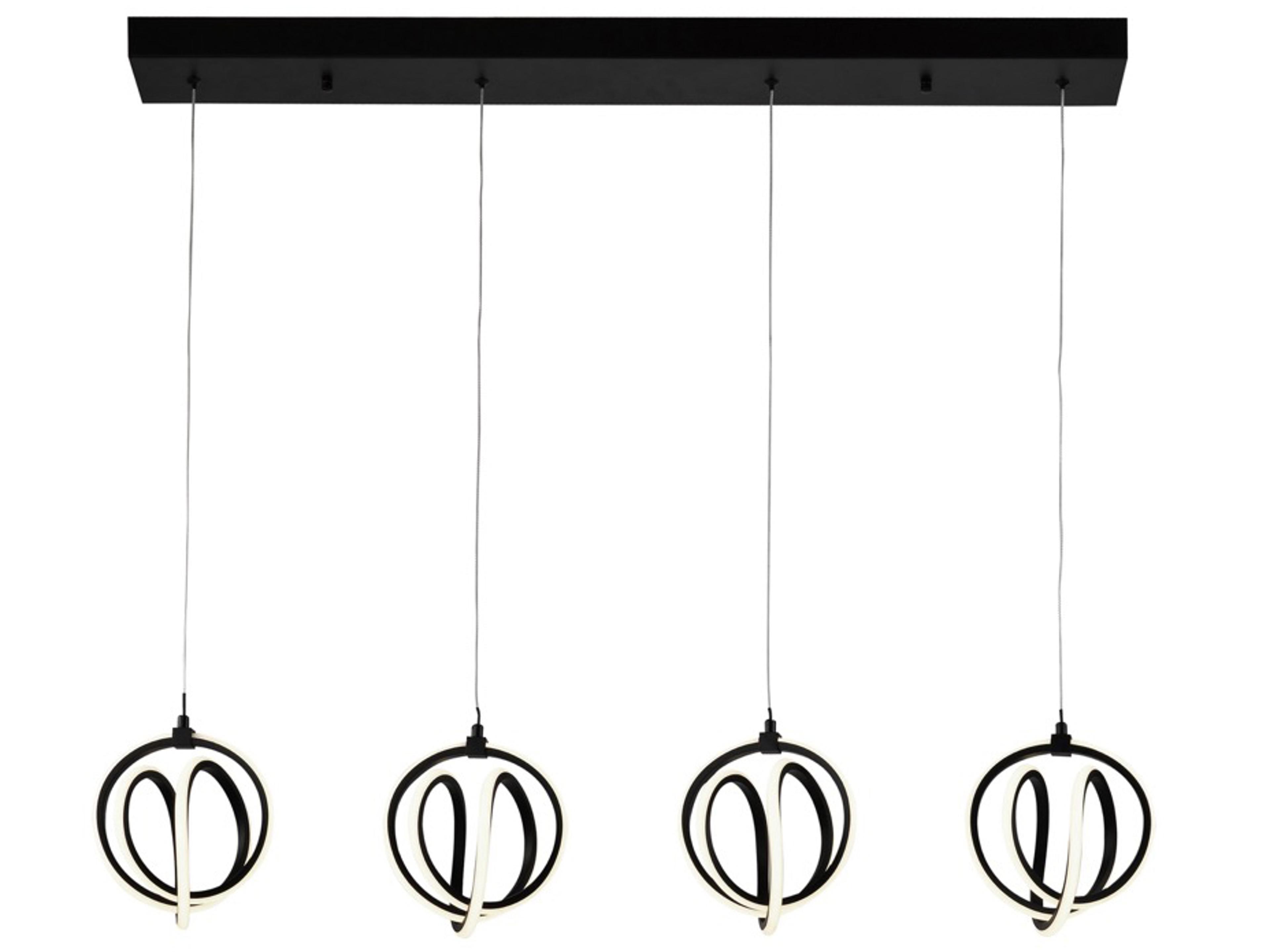 Artcraft Rose 4-Light Black Island Pendant