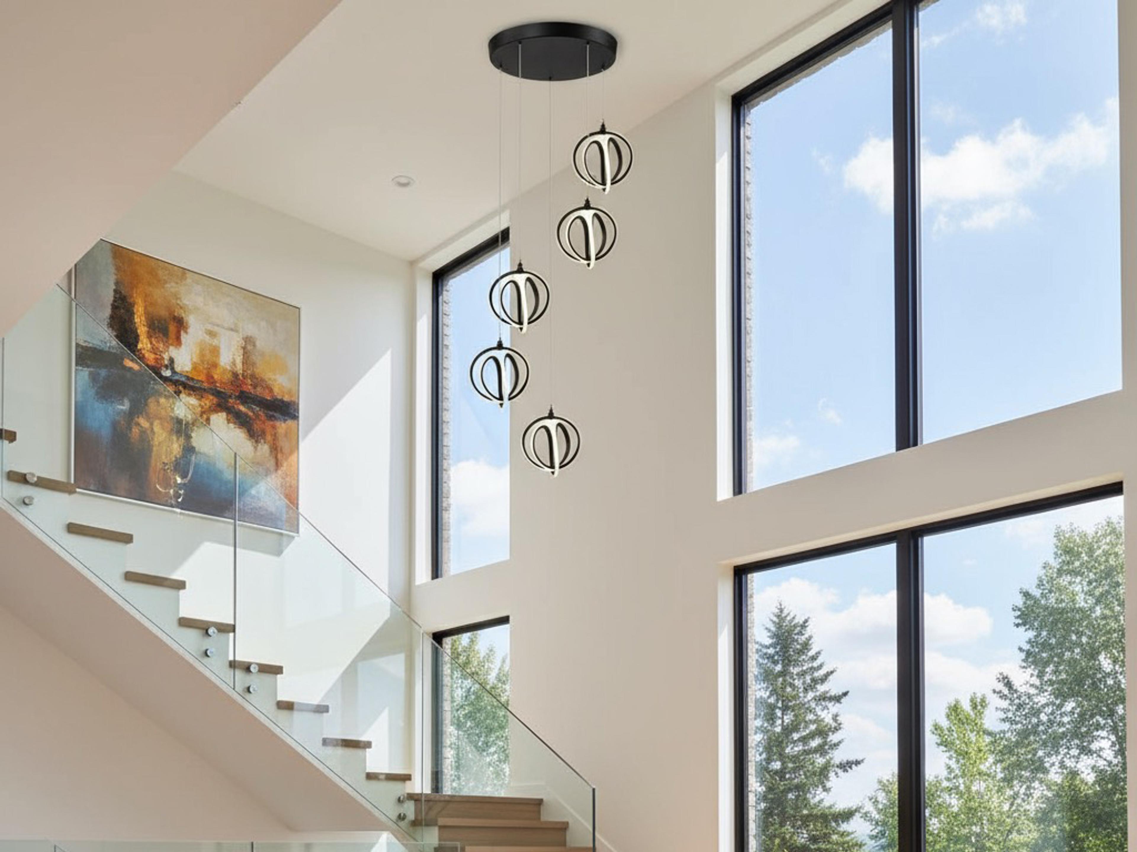 Artcraft Rose 5-Light Black Pendant