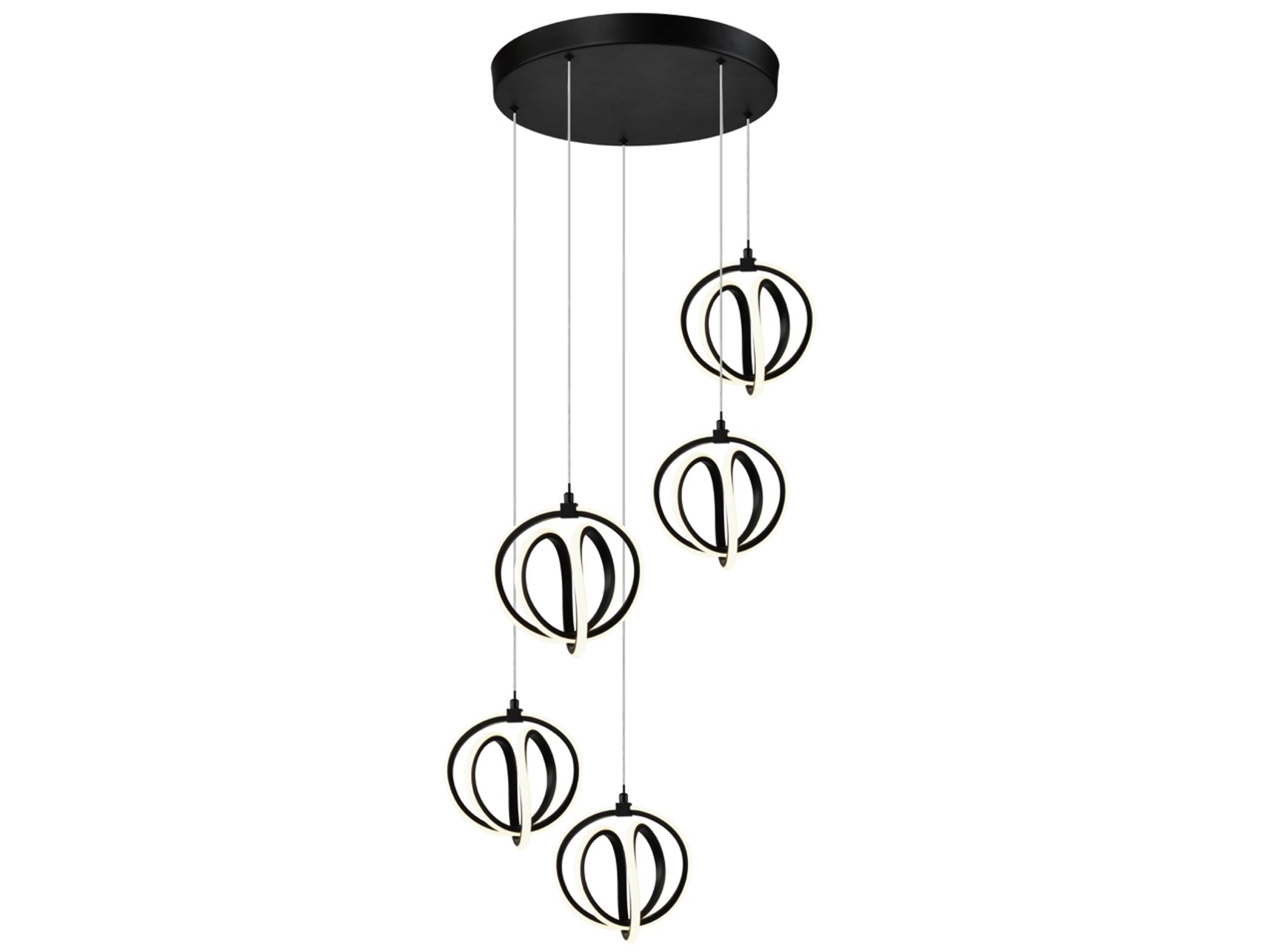 Artcraft Rose 5-Light Black Pendant