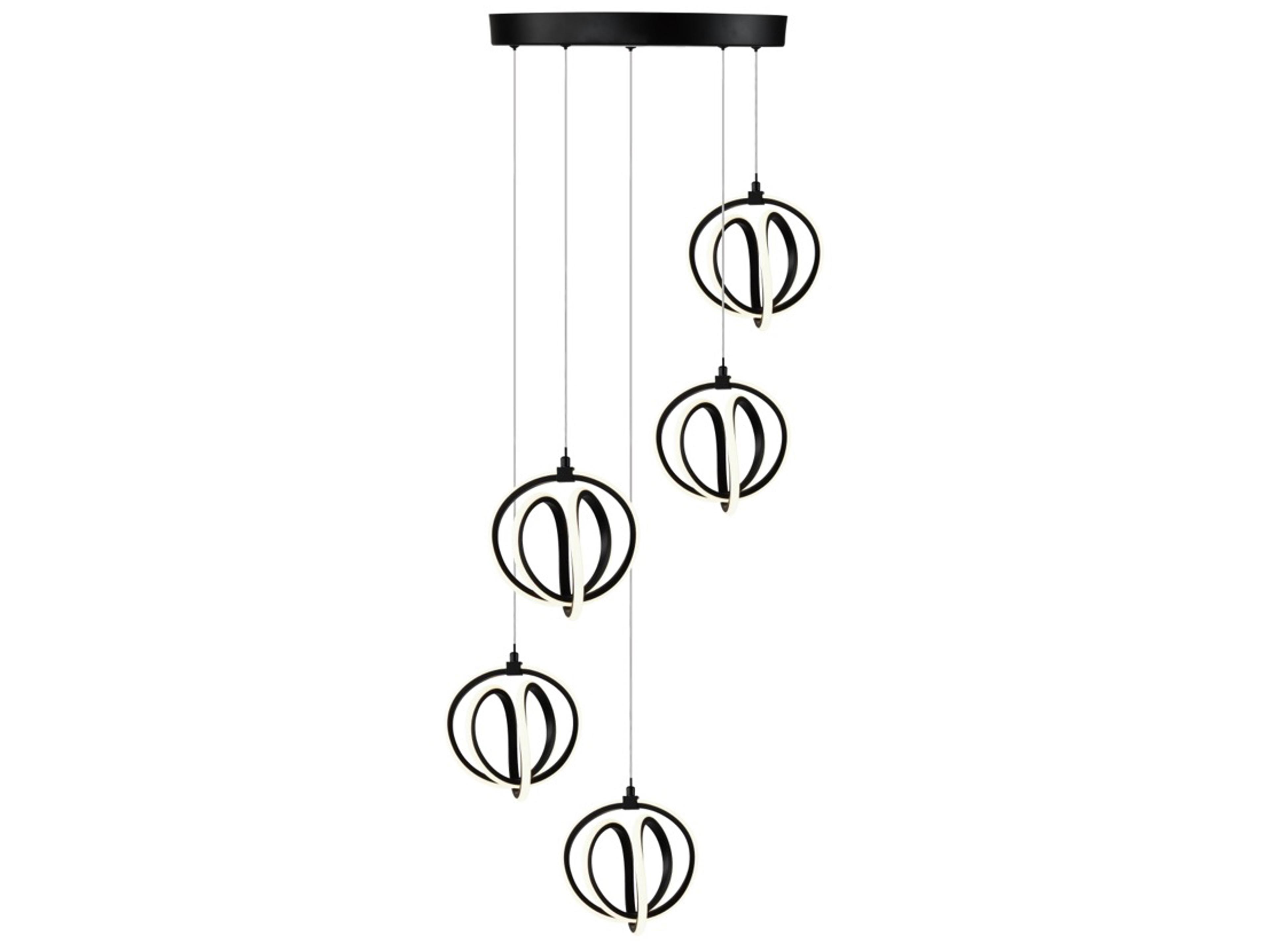 Artcraft Rose 5-Light Black Pendant