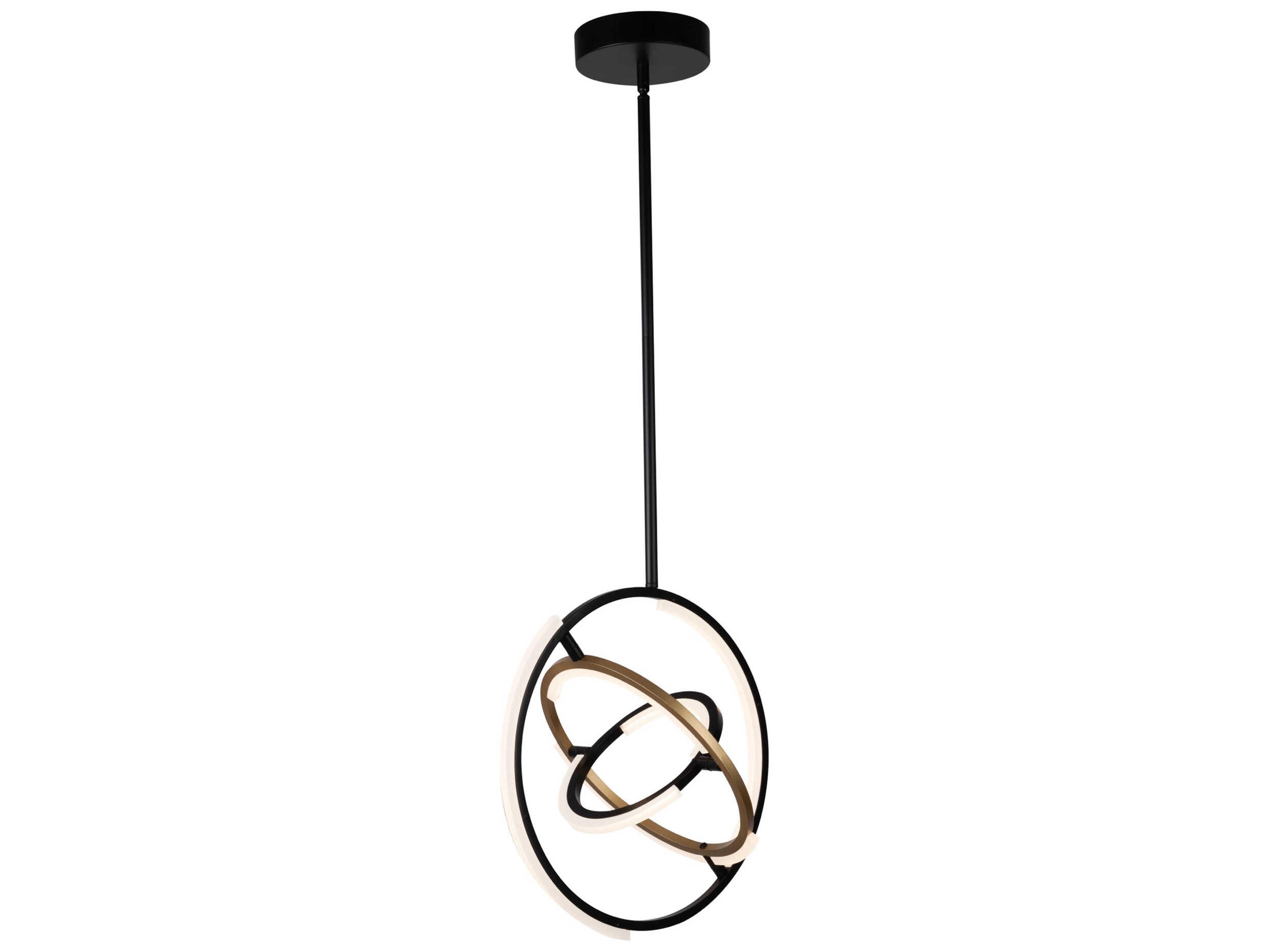 Trilogy LED Pendant Light in Black and Brass