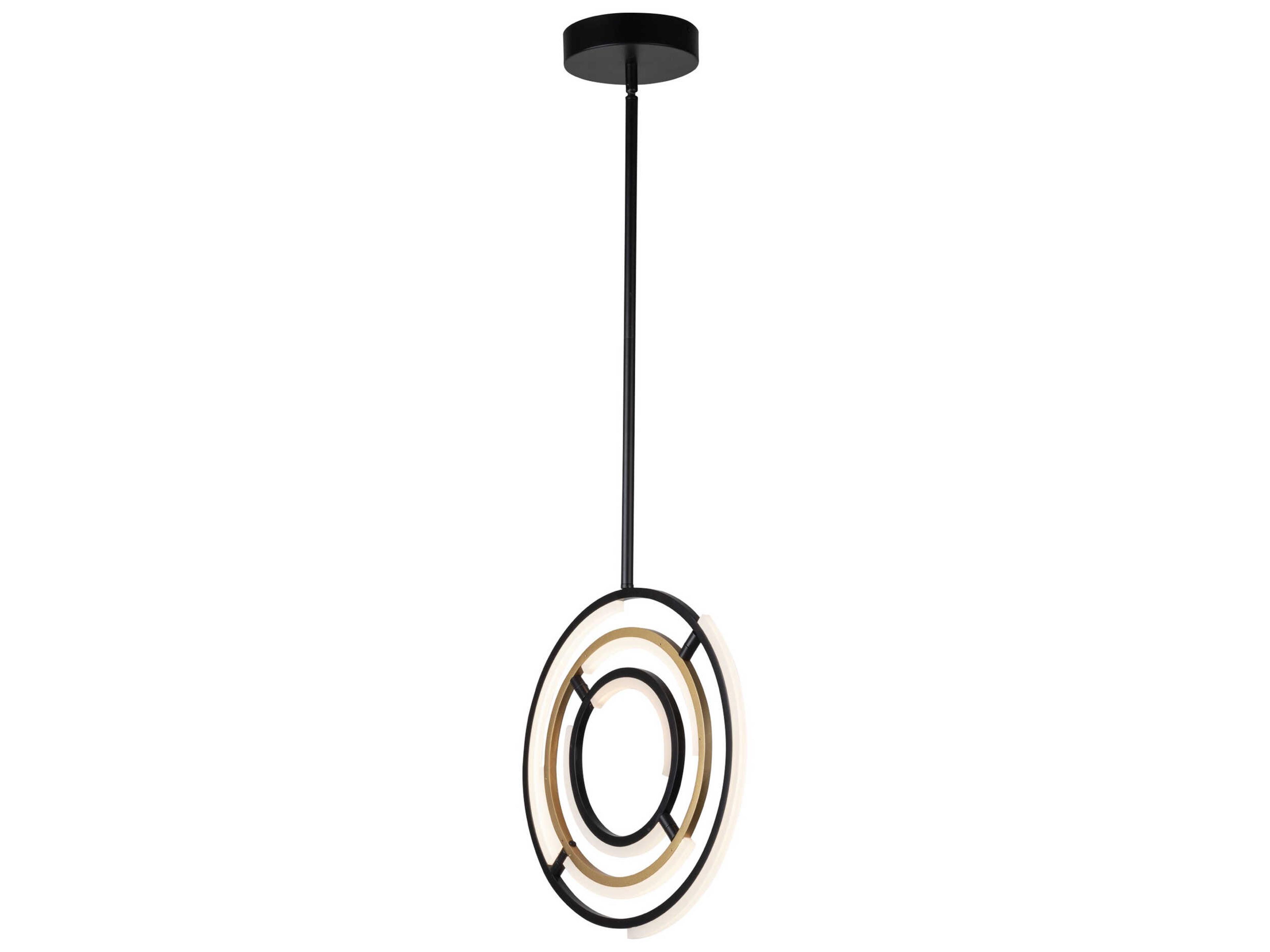 Artcraft Trilogy Black Brass LED Geometric Pendant