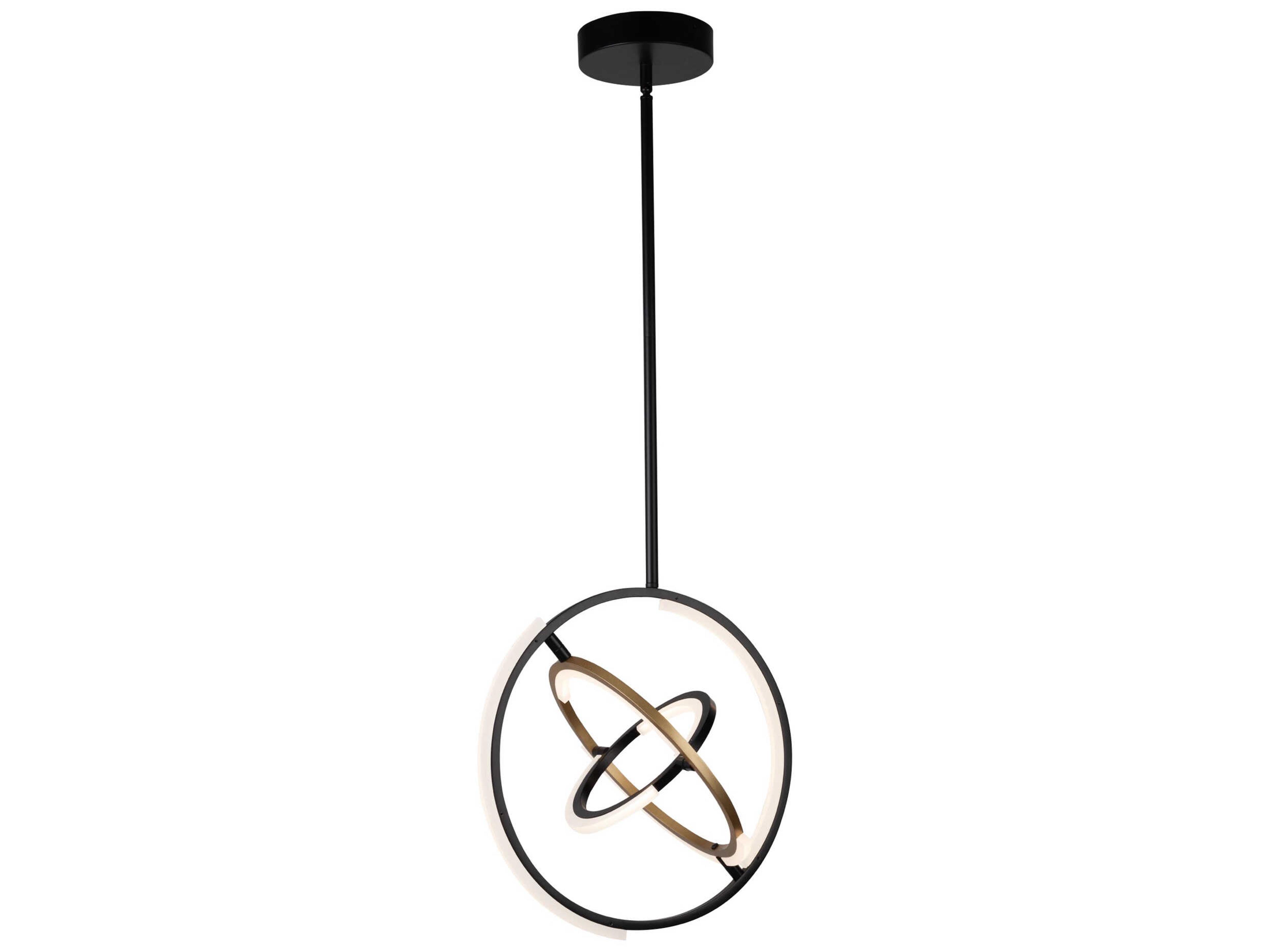 Artcraft Trilogy Black Brass LED Geometric Pendant
