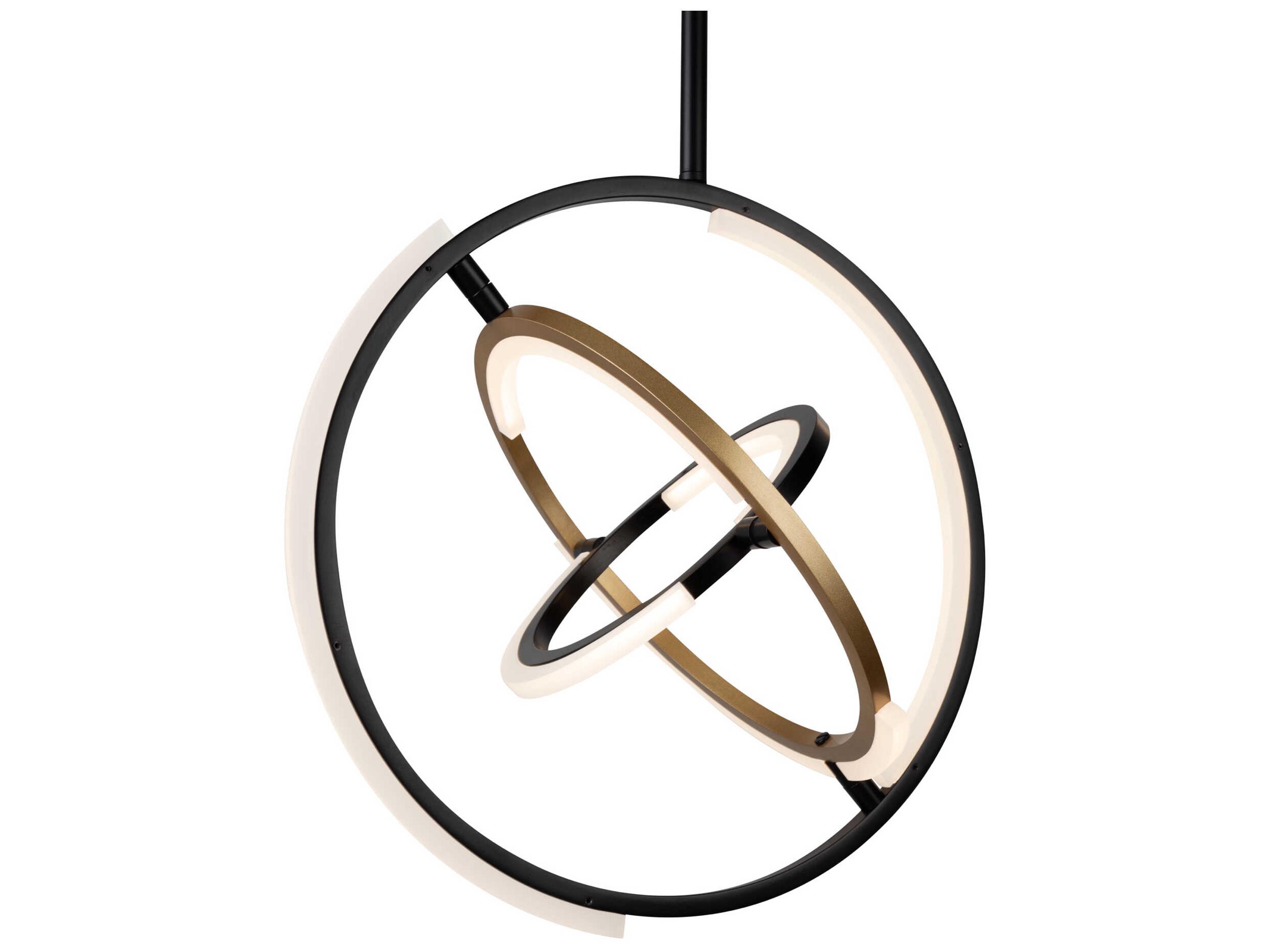 Artcraft Trilogy Black Brass LED Geometric Pendant