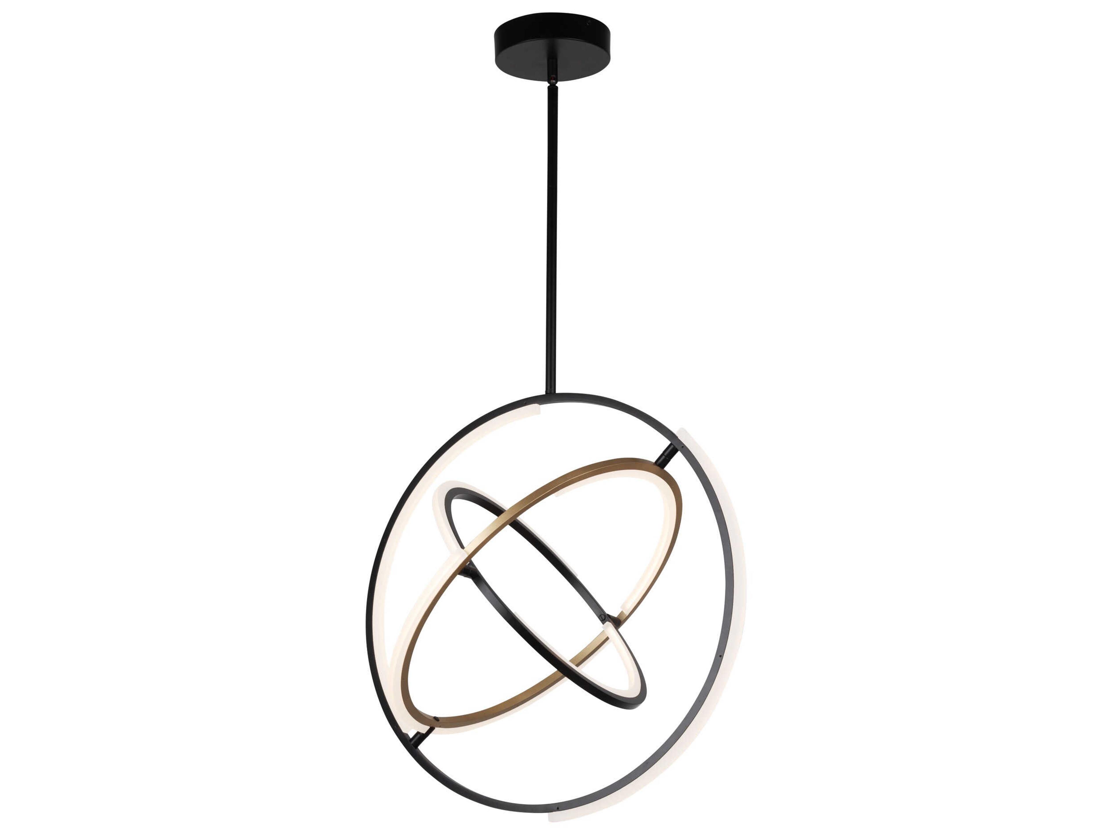 Trilogy Pendant Light in Black and Brass