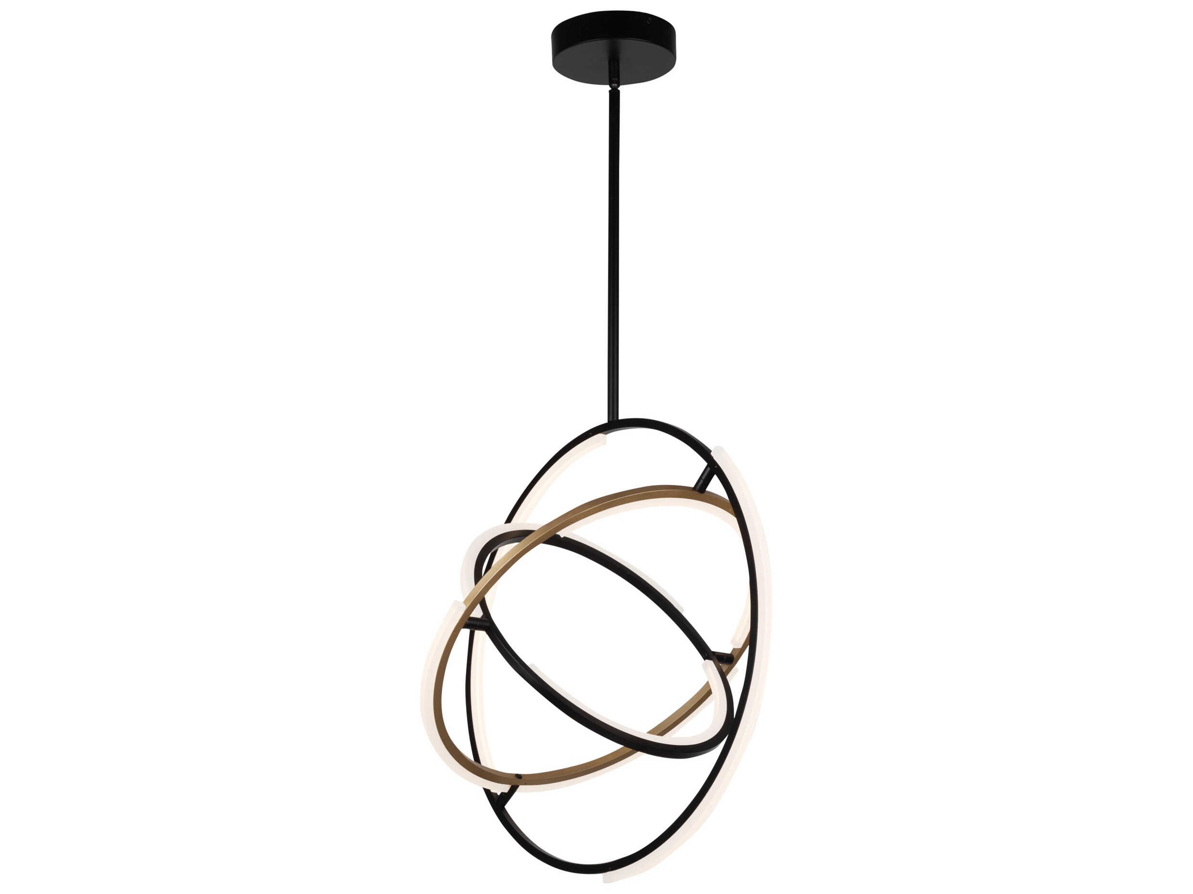 Artcraft Trilogy Black Brass LED Geometric Pendant