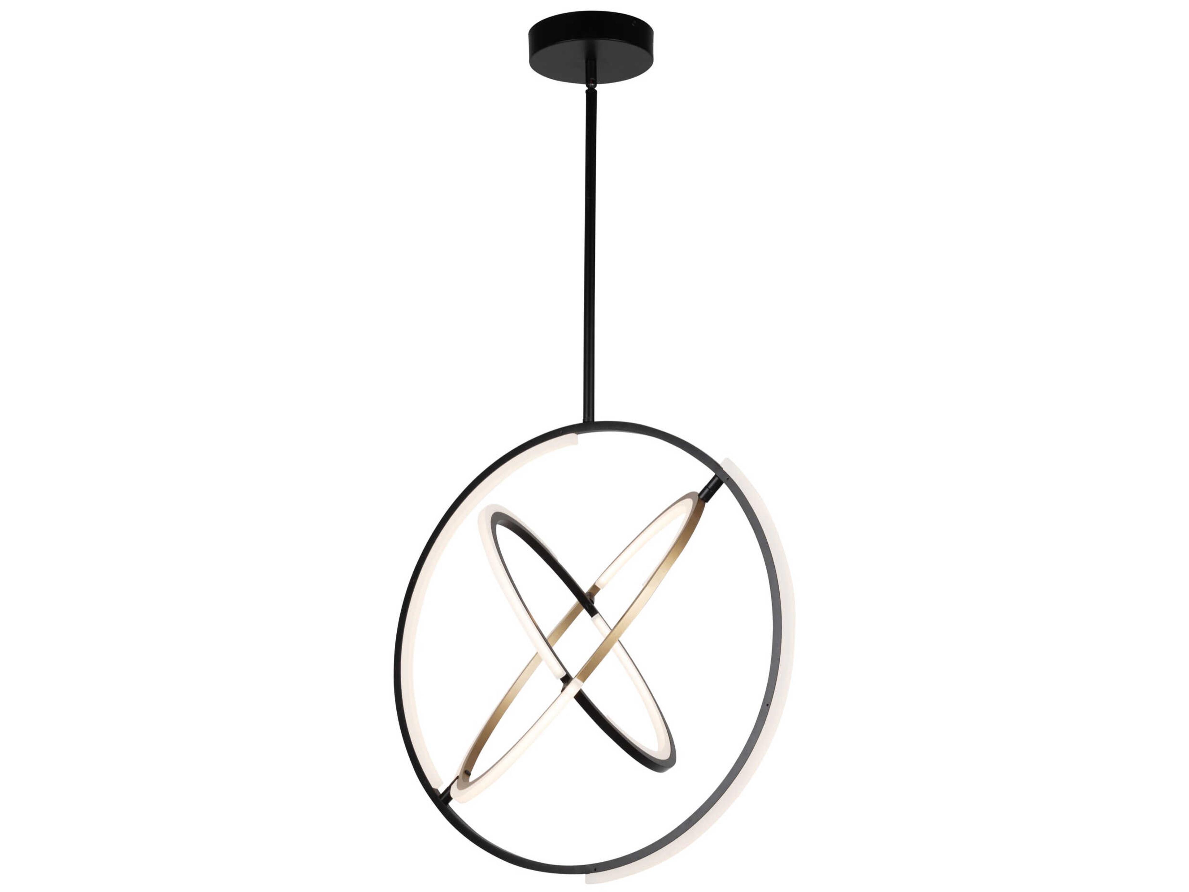 Artcraft Trilogy Black Brass LED Geometric Pendant