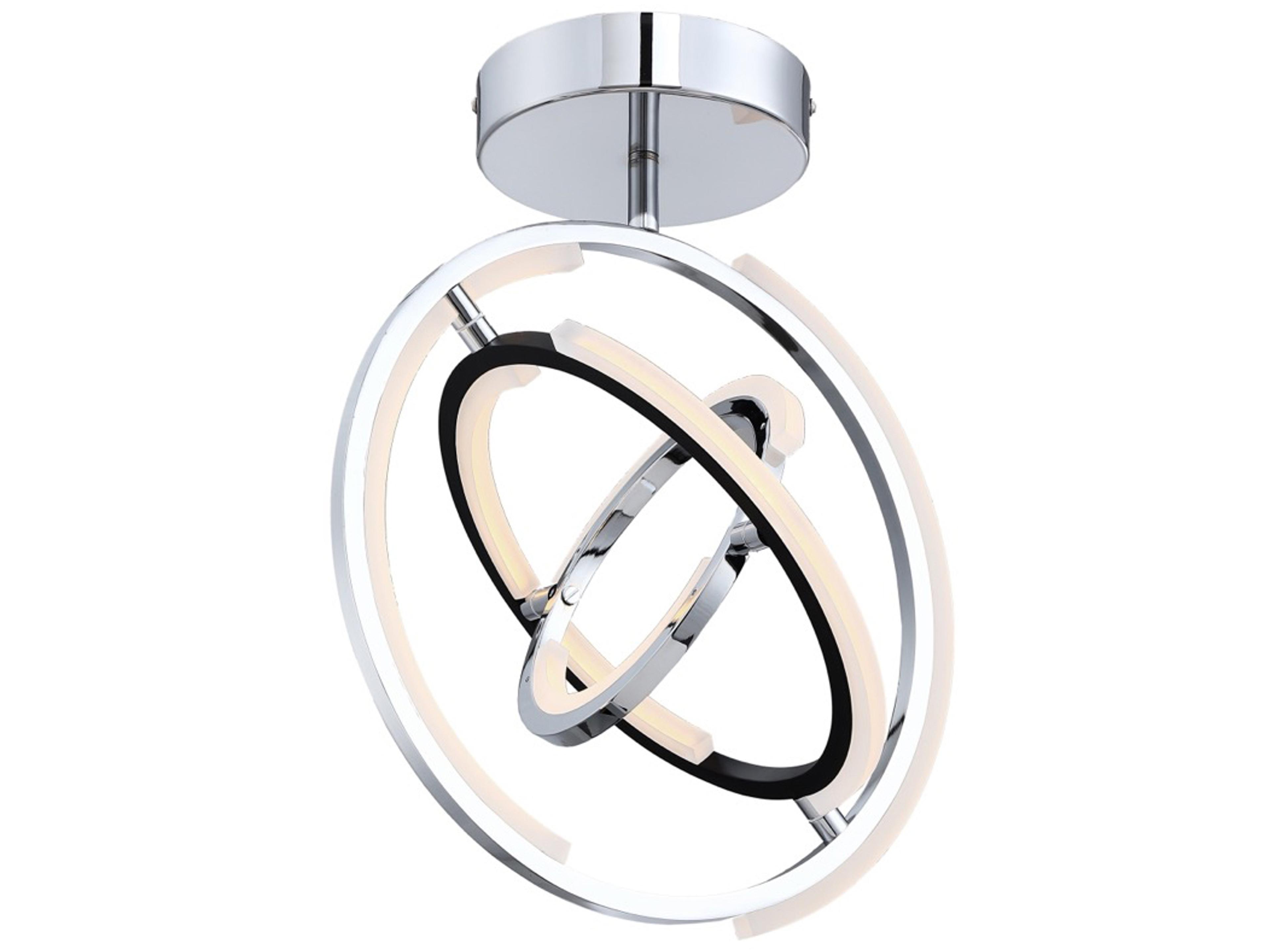 Trilogy LED Semi-Flush Mount Ceiling Light Polished Nickel