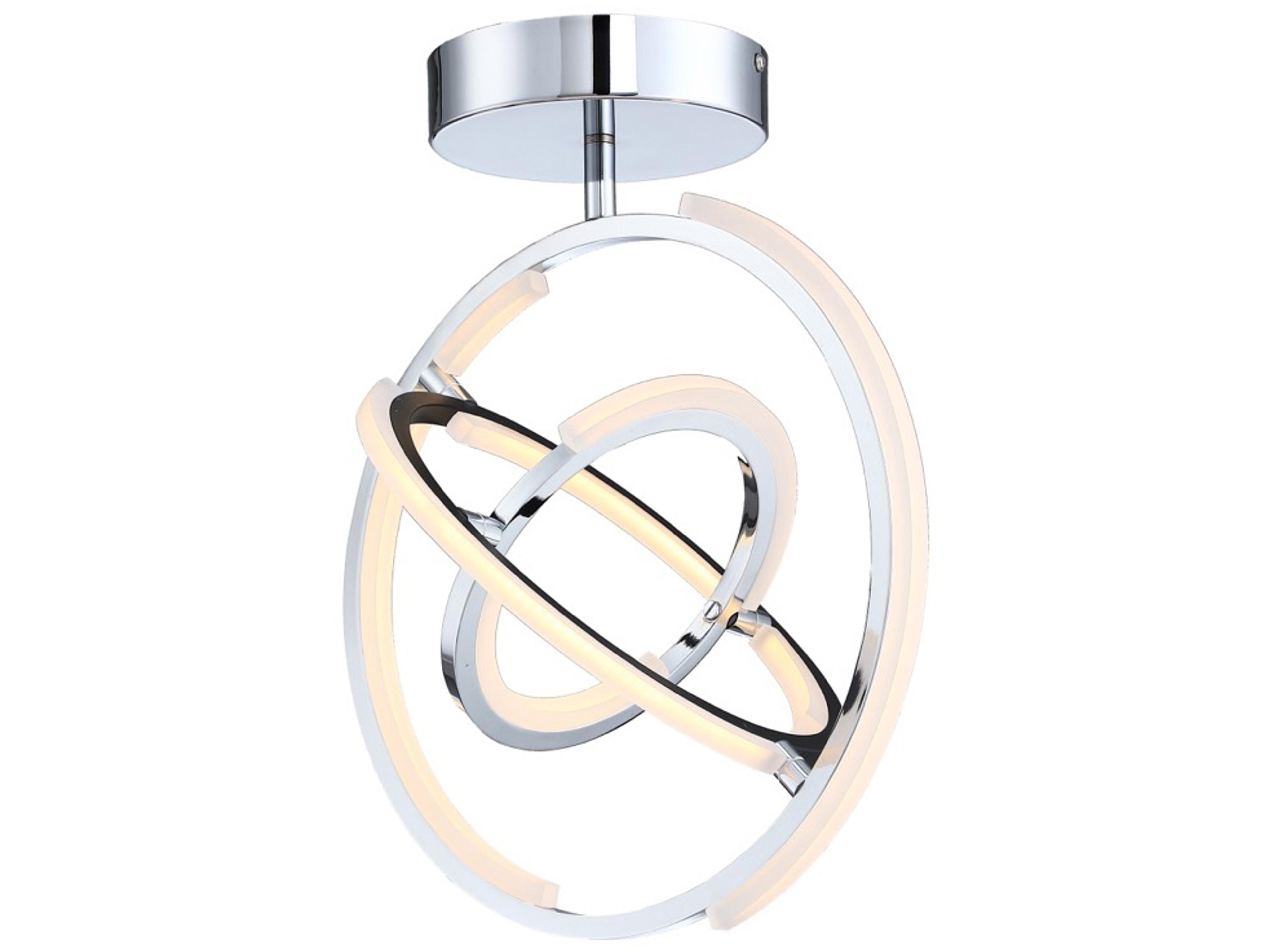 Artcraft Trilogy Polished Nickel Geometric Semi Flush Mount