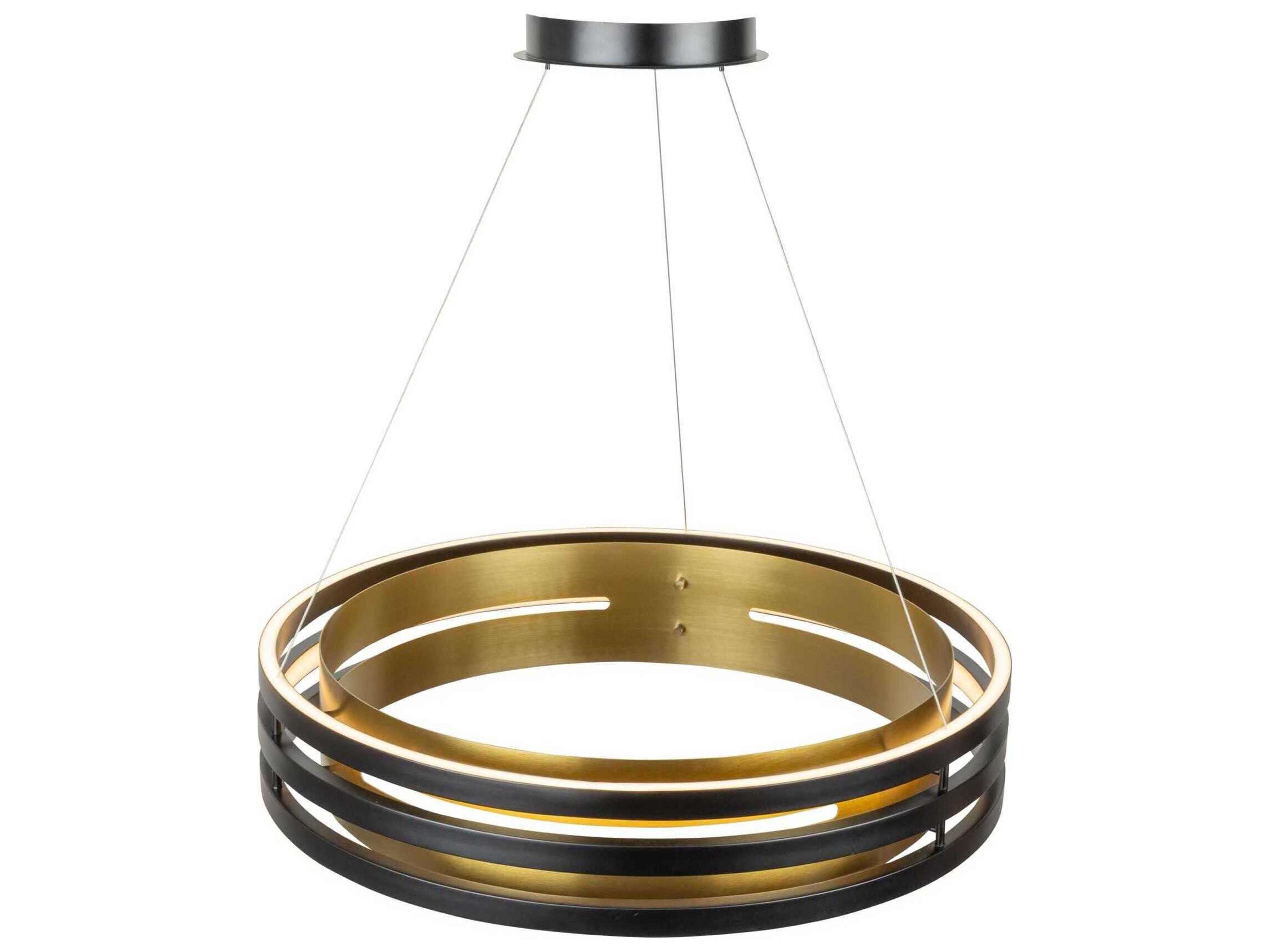 Artcraft Toledo 1-Light Black Brushed Brass Round Pendant