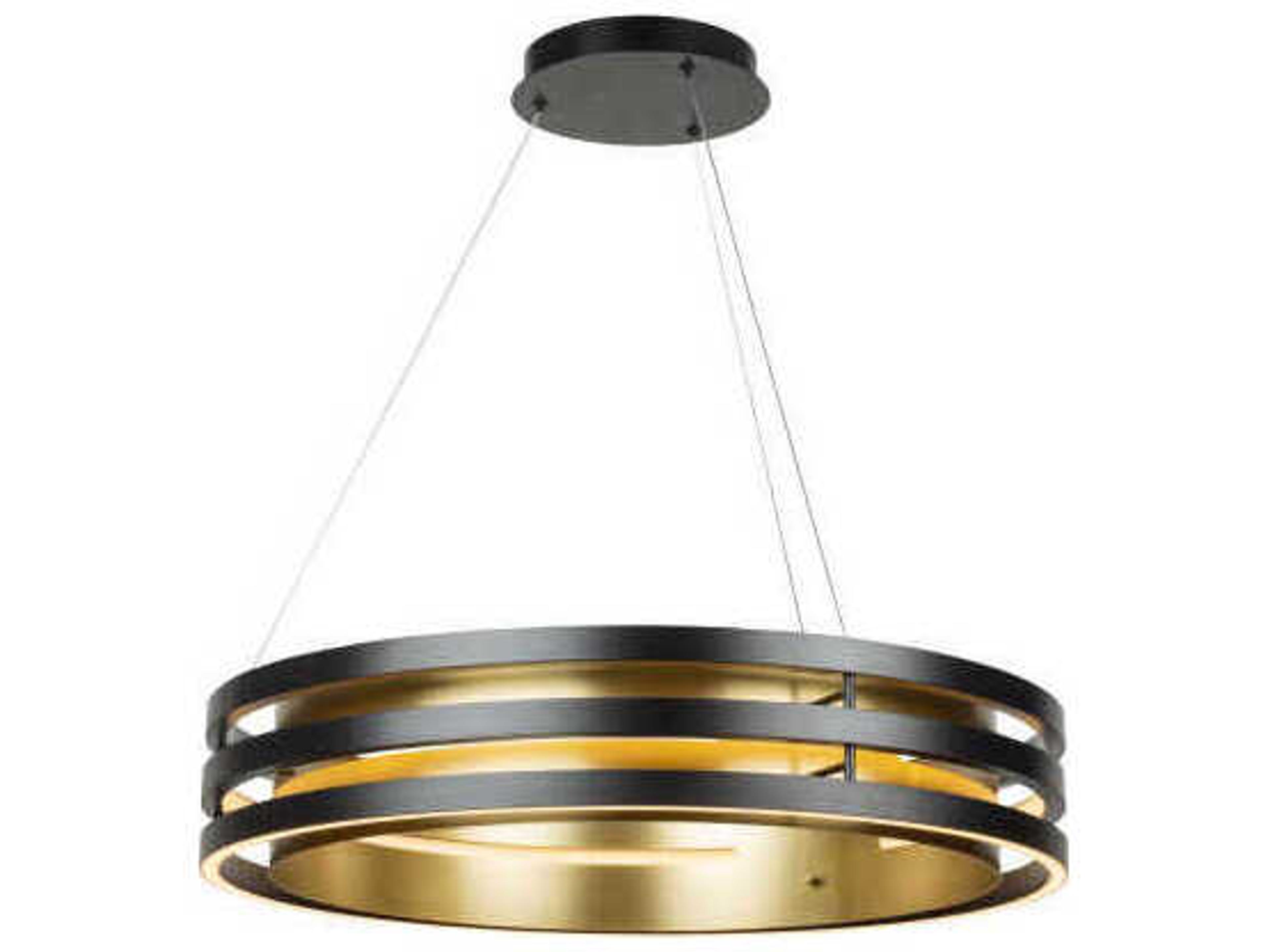 Artcraft Toledo 1-Light Black Brushed Brass Round Pendant