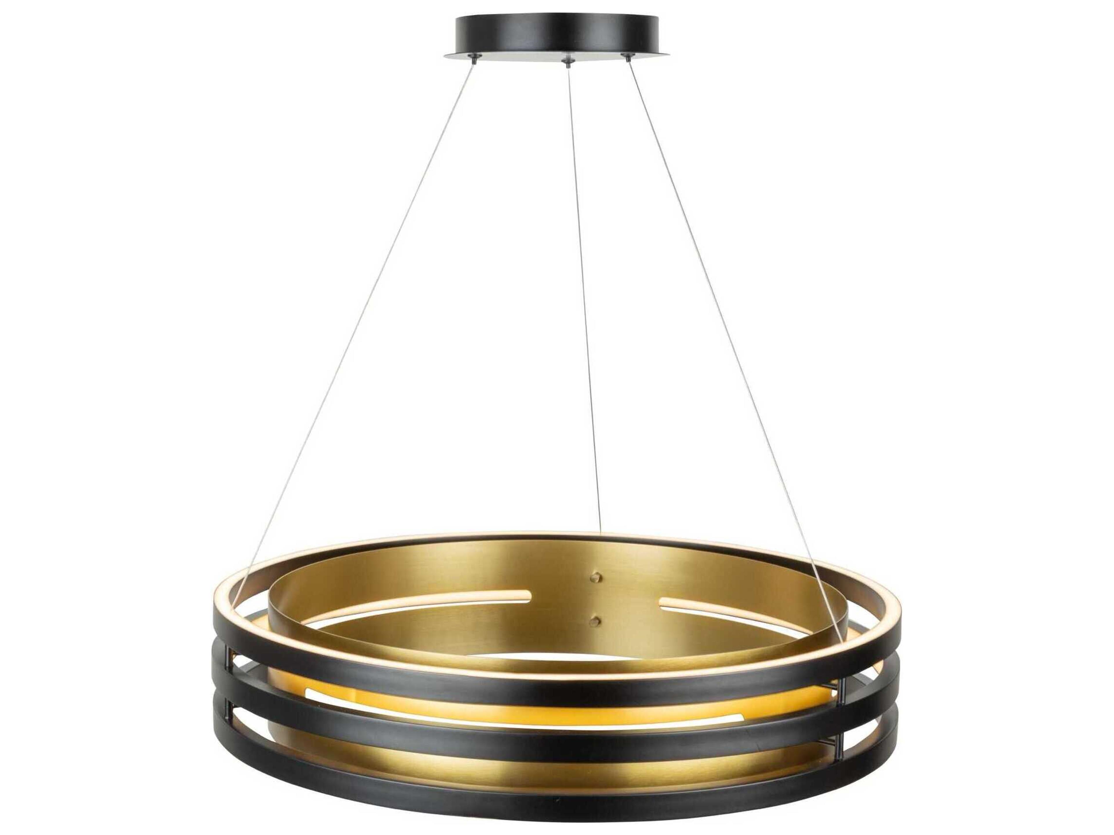 Artcraft Toledo 1-Light Black Brushed Brass Round Pendant