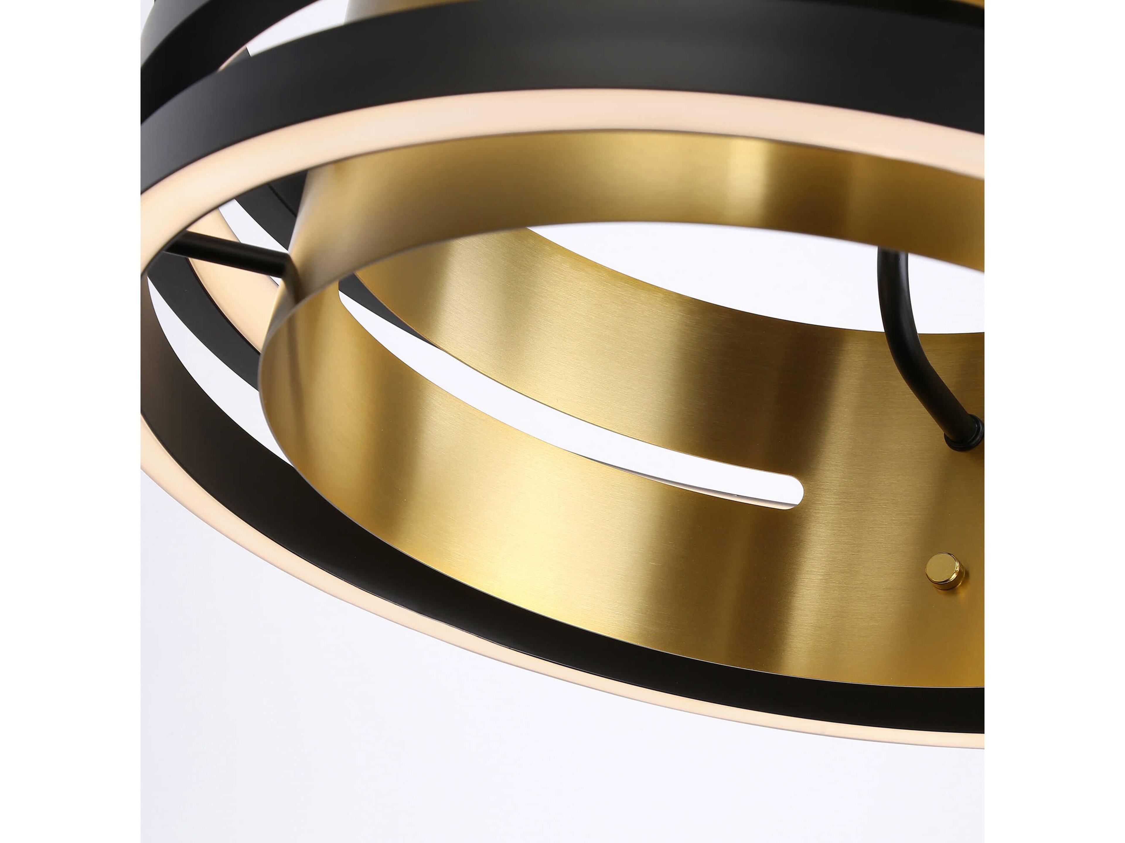 Artcraft Toledo 1-Light Black Brushed Brass Drum Semi Flush Mount