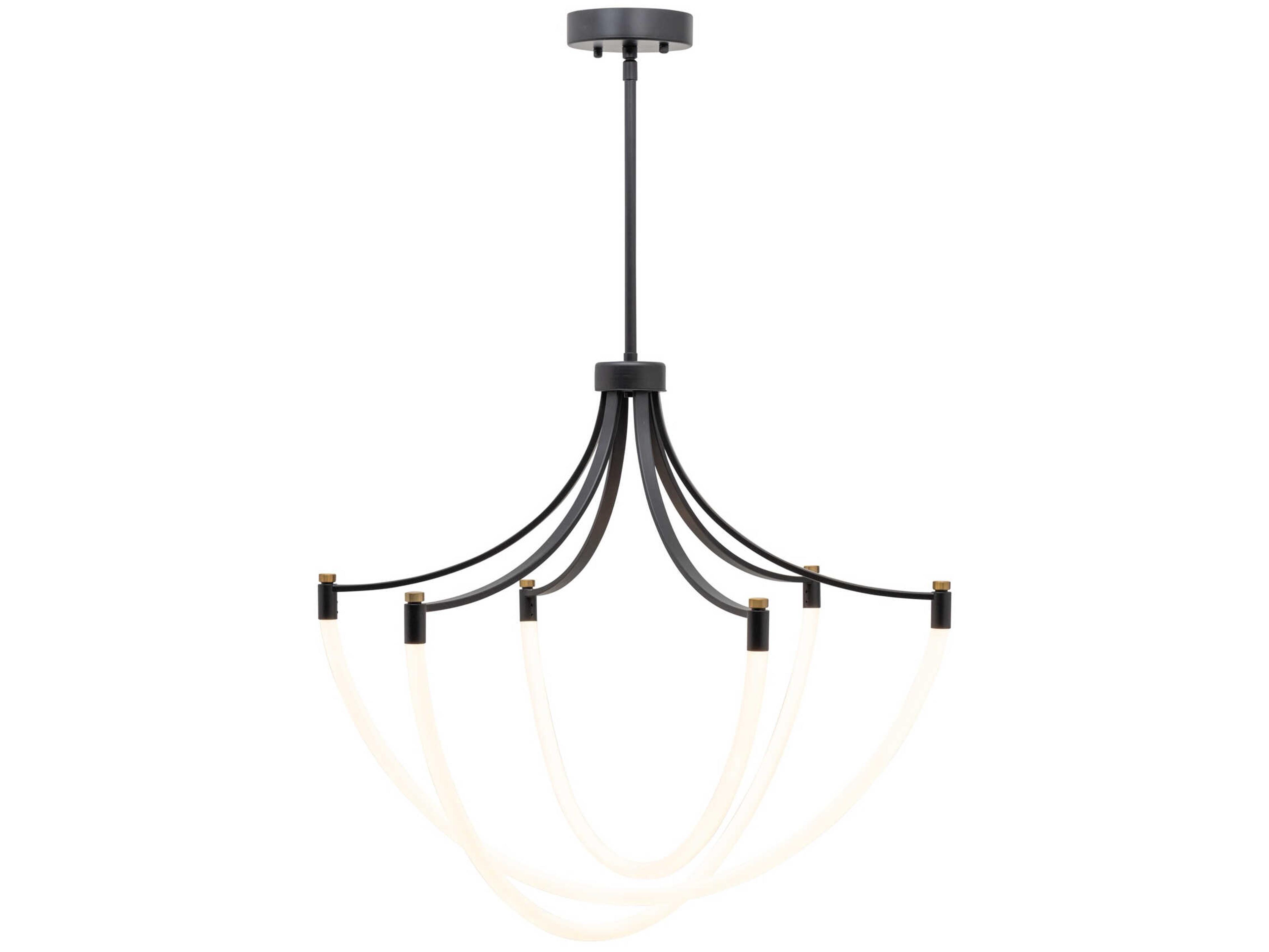 Artcraft Cascata 3-Light Black Brushed Brass Chandelier