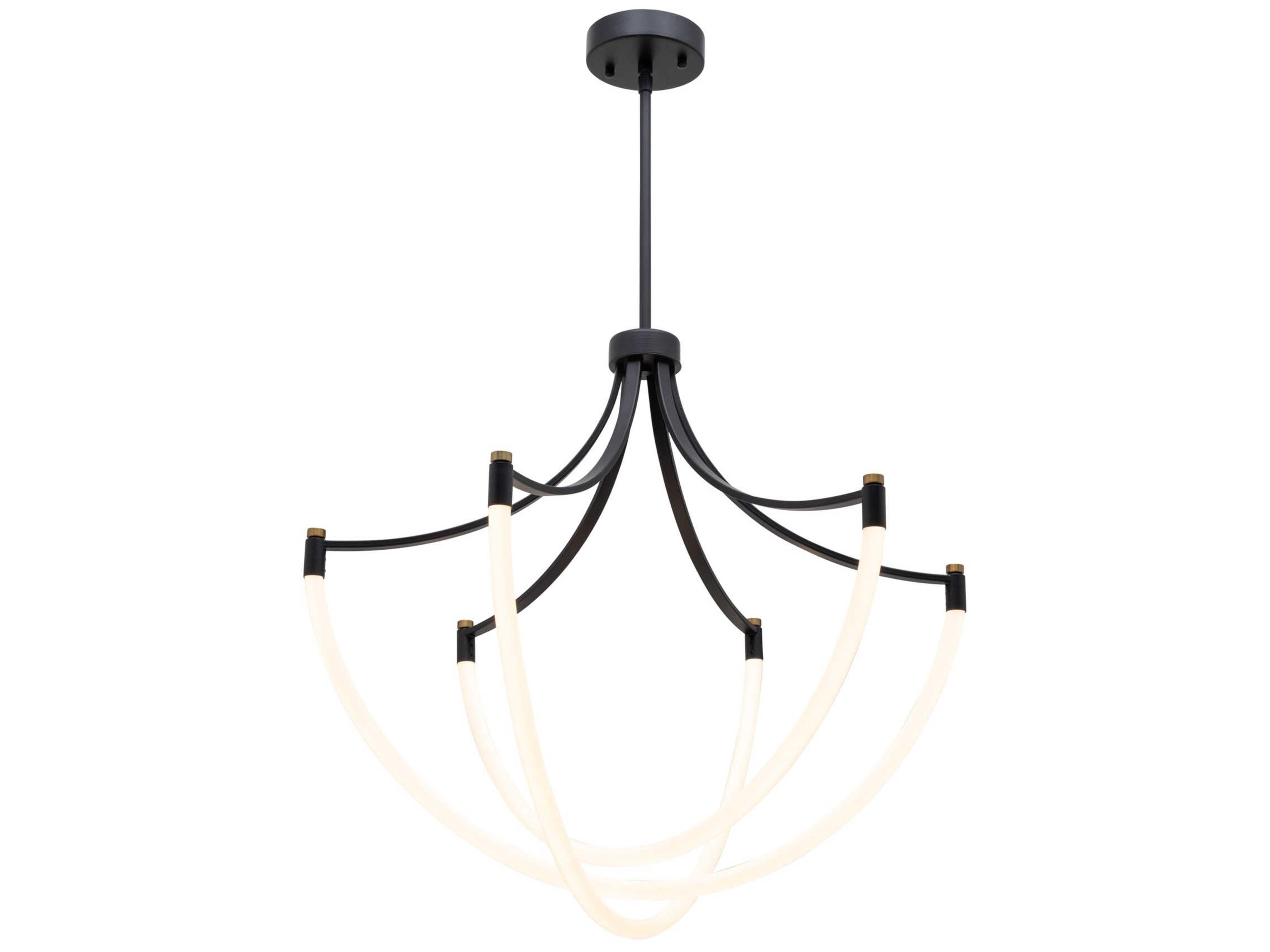Artcraft Cascata 3-Light Black Brushed Brass Chandelier